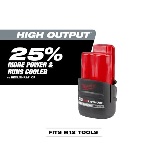 Milwaukee 48-11-2425 M12 REDLITHIUM HIGH Output CP 2.5Ah Battery