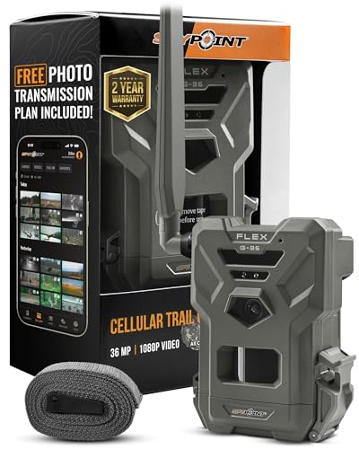 SPYPOINT Flex G-36 Twin Pack Cellular Trail Camera, 36MP Photos and 1080p Videos with Sound, GPS Enabled, Dual-Sim LTE Connectivity