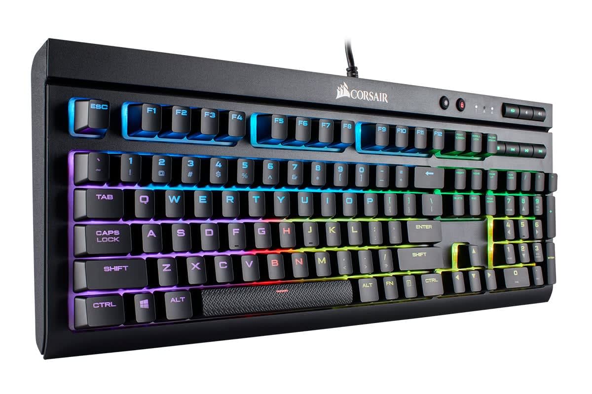 CORSAIR - K68 RGB Mechanical Gaming Keyboard RGB Backlit Cherry MX Red Switch - Black