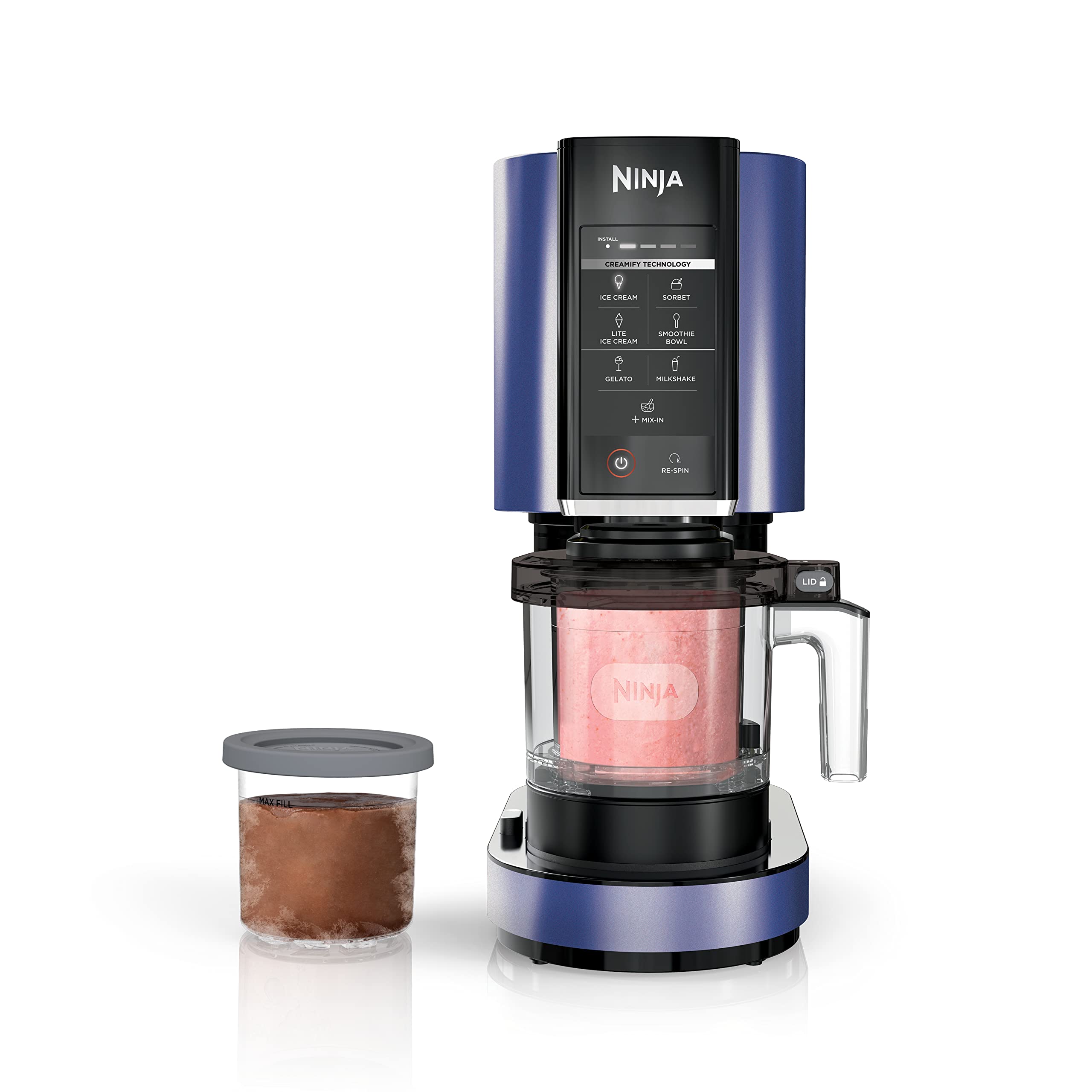 Ninja CREAMi Ice Cream Maker, for Gelato, Mix-ins, Milkshakes, Sorbet, Smoothie Bowls & More, 7 One-Touch Programs, with (2) Pint Containers & Lids, Compact Size, Perfect for Kids