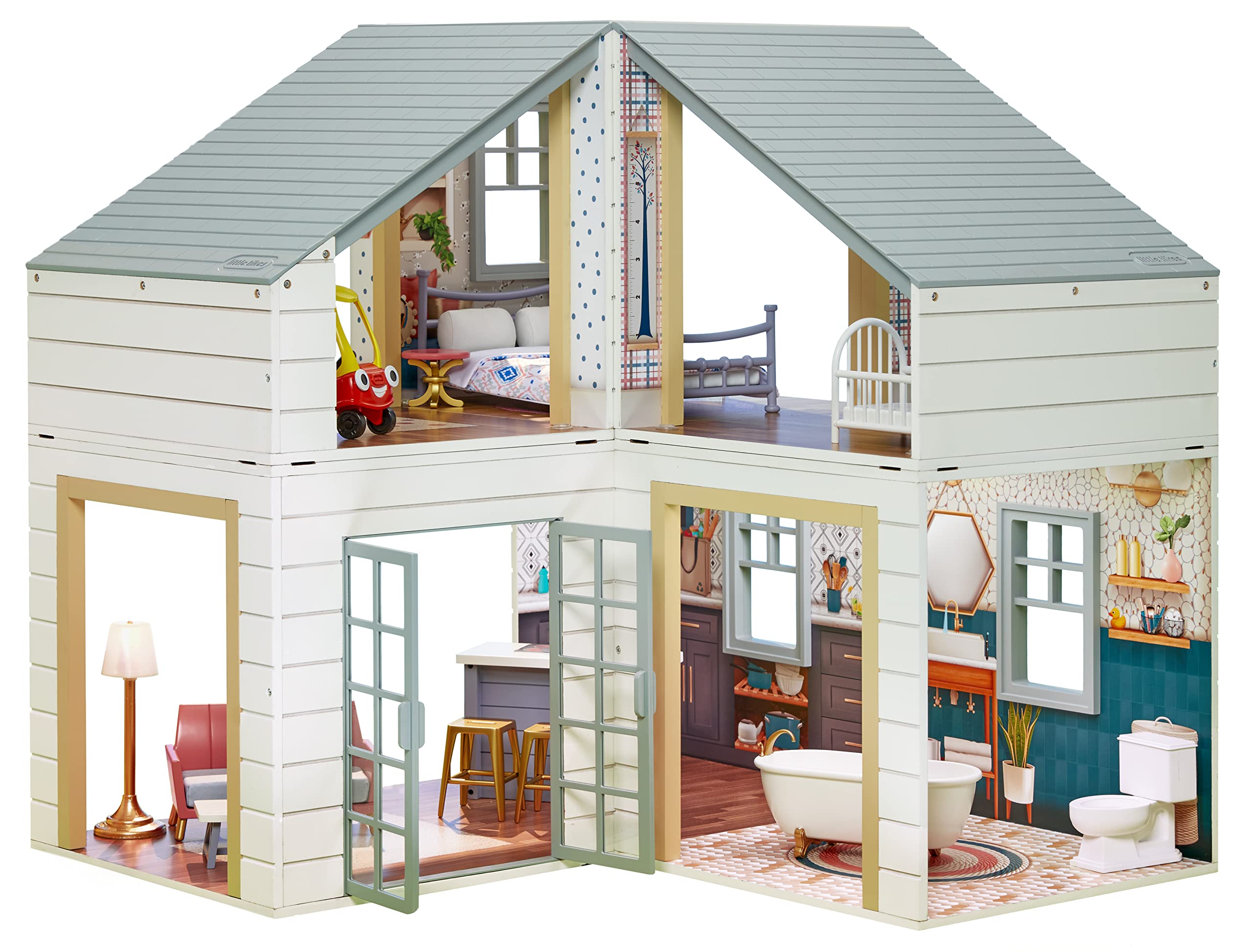 Little Tikes® Real Wood Stack ‘n Style Dollhouse with 14 Accessories