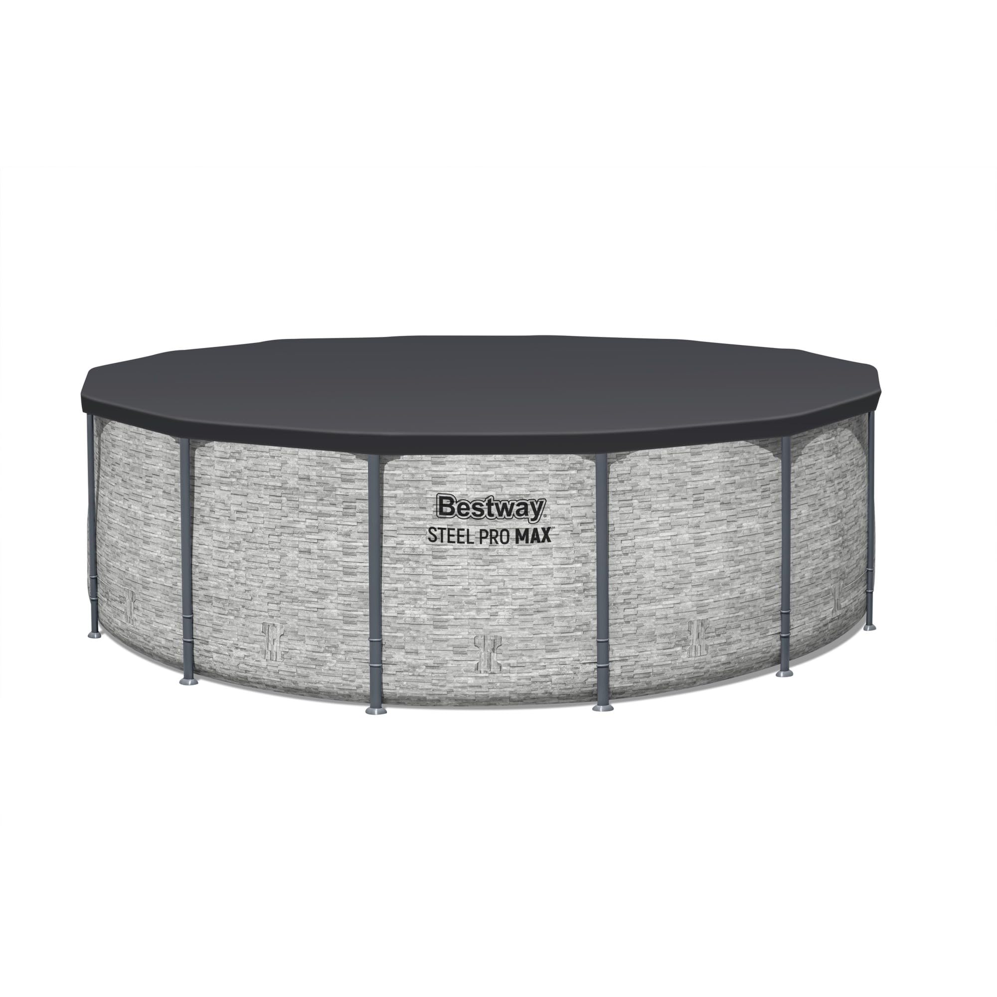 Bestway Steel Pro MAX Metal Frame Above Ground Outdoor Backyard Swimming Pool Set