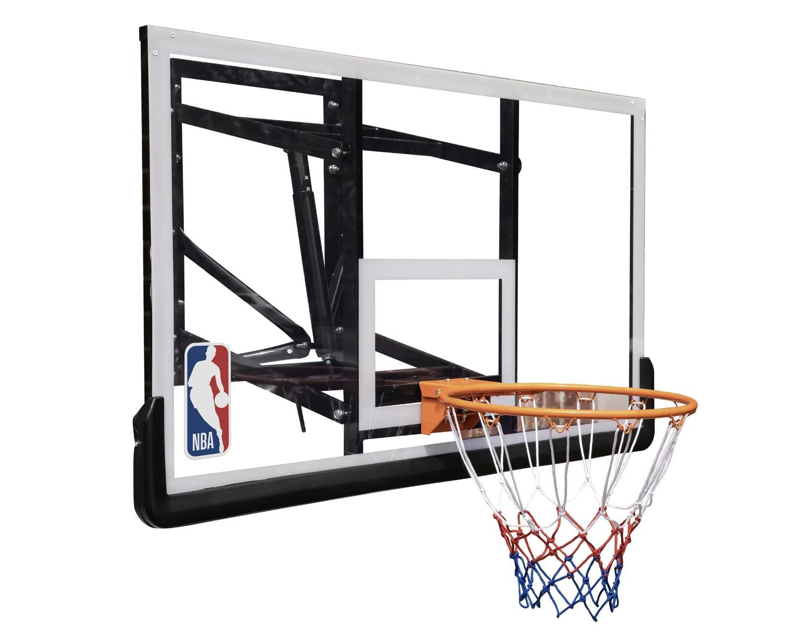 54-Inch Wall Mounted Backboard and Rim Combo with Polycarbonate Backboard Adjustable Height