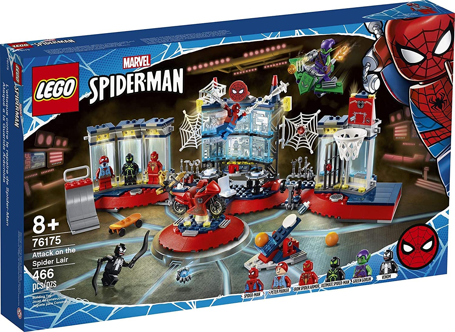 LEGO Marvel Spider-Man Attack on The Spider Lair 76175 (466 Pieces)
