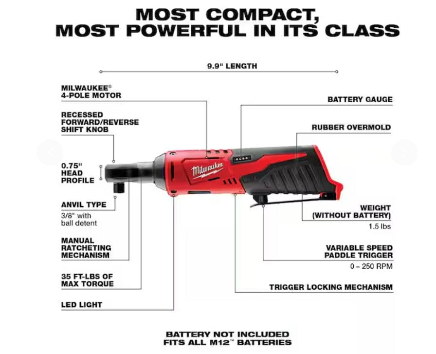 Milwaukee Electric - M12 Fuel. 1/4 HEX Impact Driver KIT W/ 3/8 HIGH