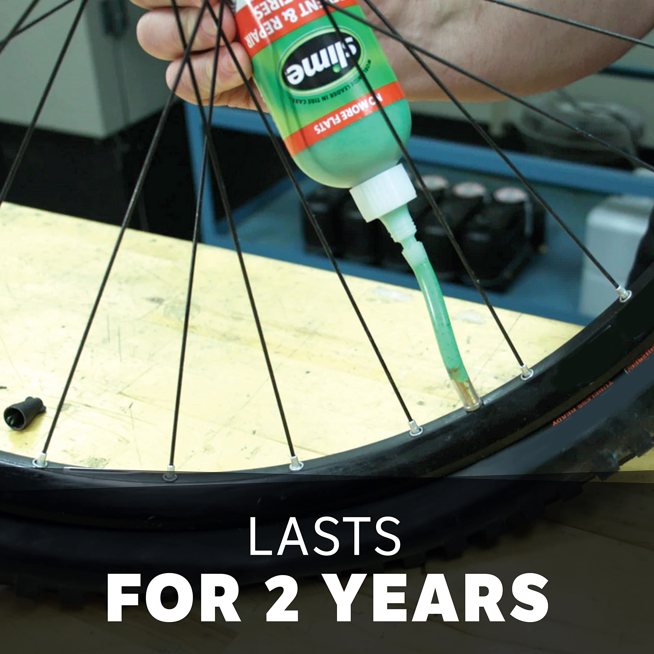 Slime 10003 Bike Tube Puncture Repair Sealant, Prevent and Repair, Suitable for All Bicycles, Non-Toxic