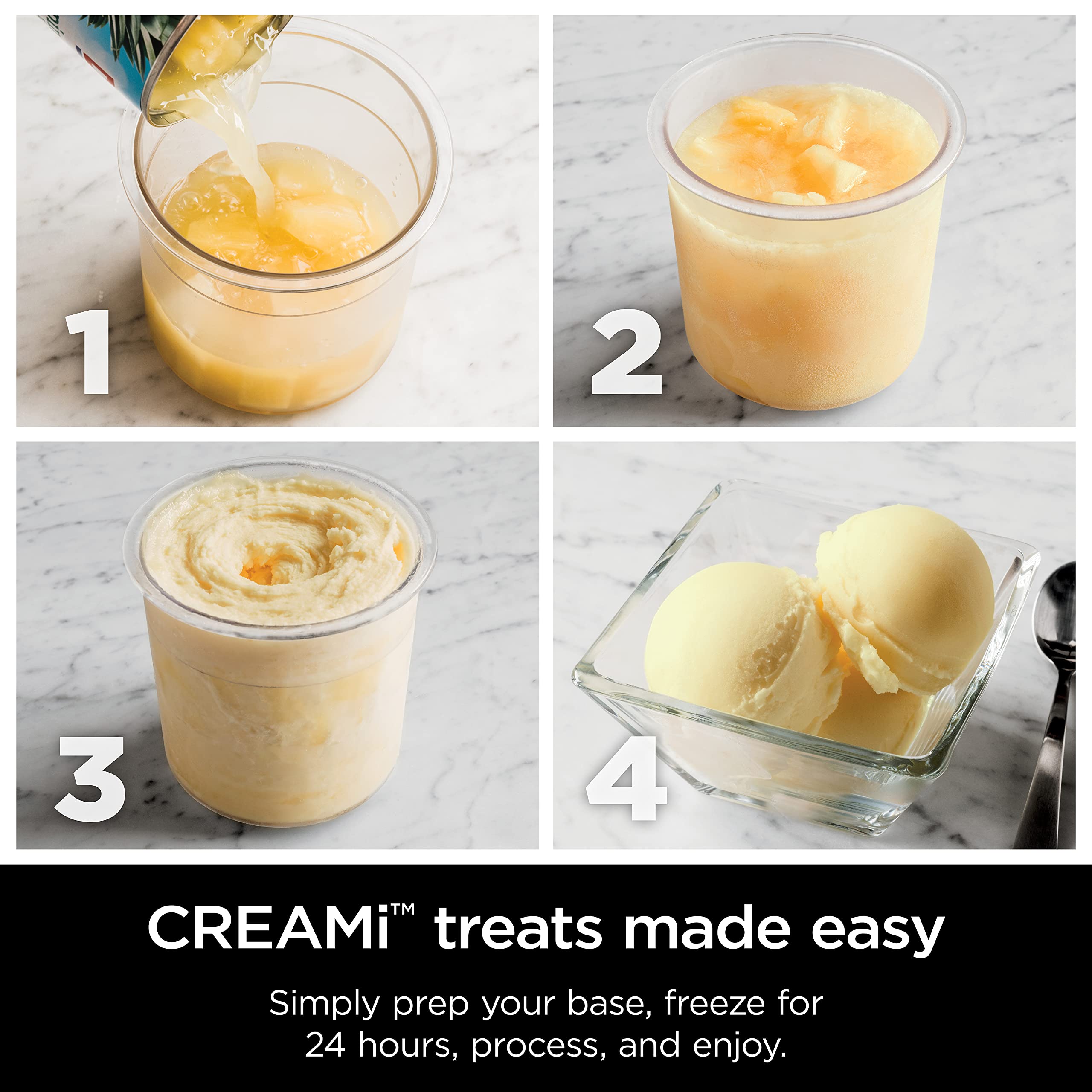 Ninja CREAMi Ice Cream Maker, for Gelato, Mix-ins, Milkshakes, Sorbet, Smoothie Bowls & More, 7 One-Touch Programs, with (2) Pint Containers & Lids, Compact Size, Perfect for Kids