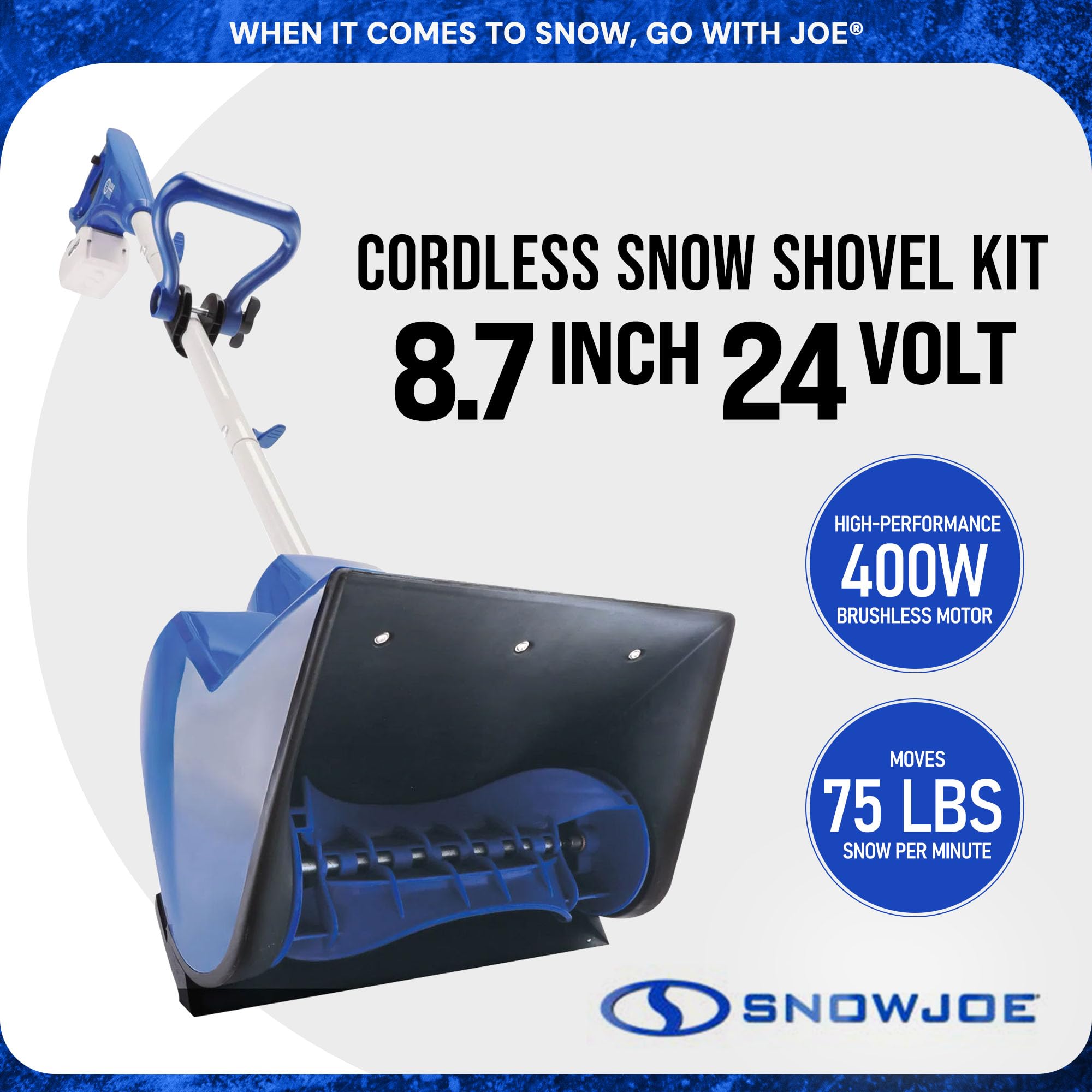 Snow Joe 2 Pack 24 Volt Cordless Snow Shovel Kit for Driveway Snow Removal