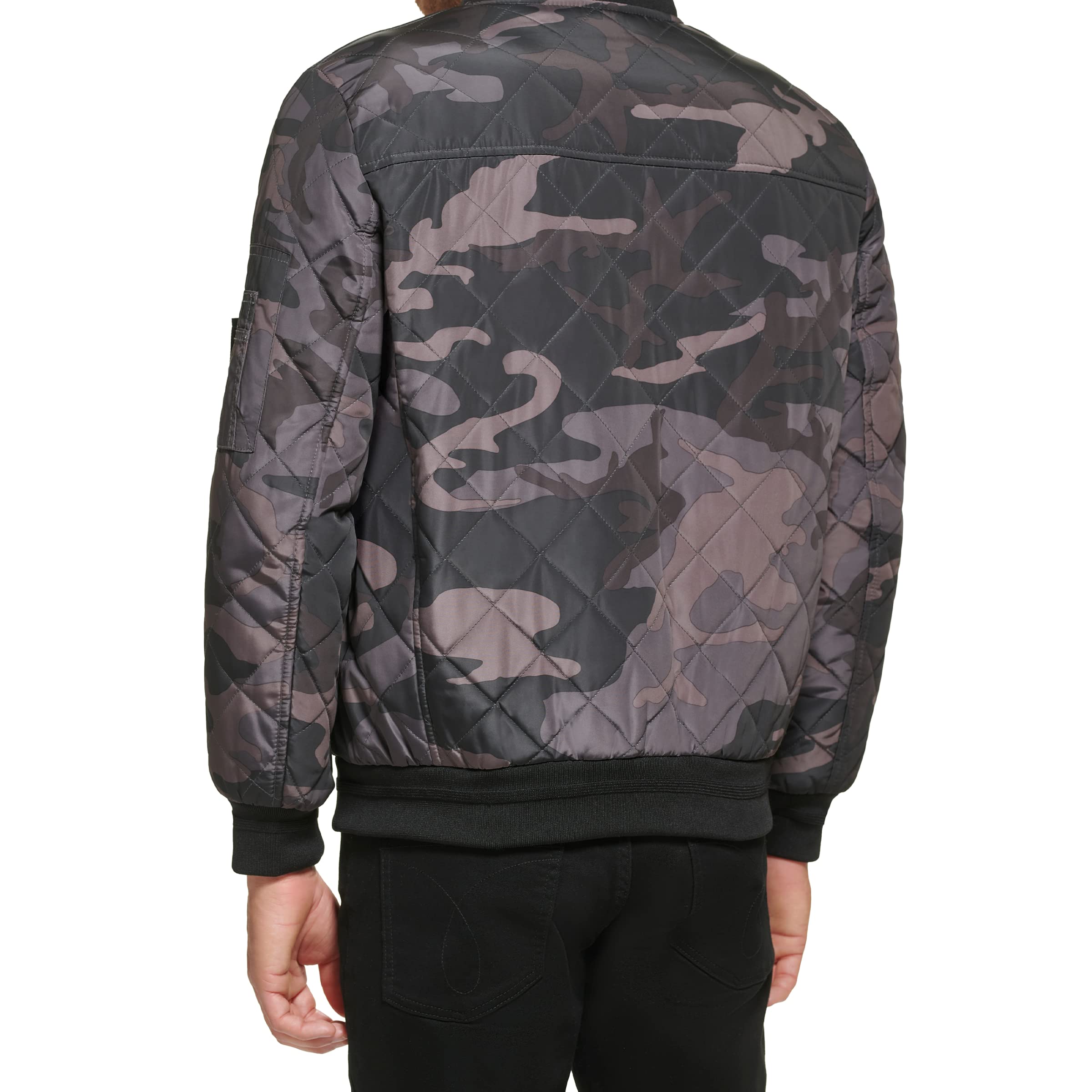 Calvin Klein Mens Quilted Zipper Detail Flight Jacket