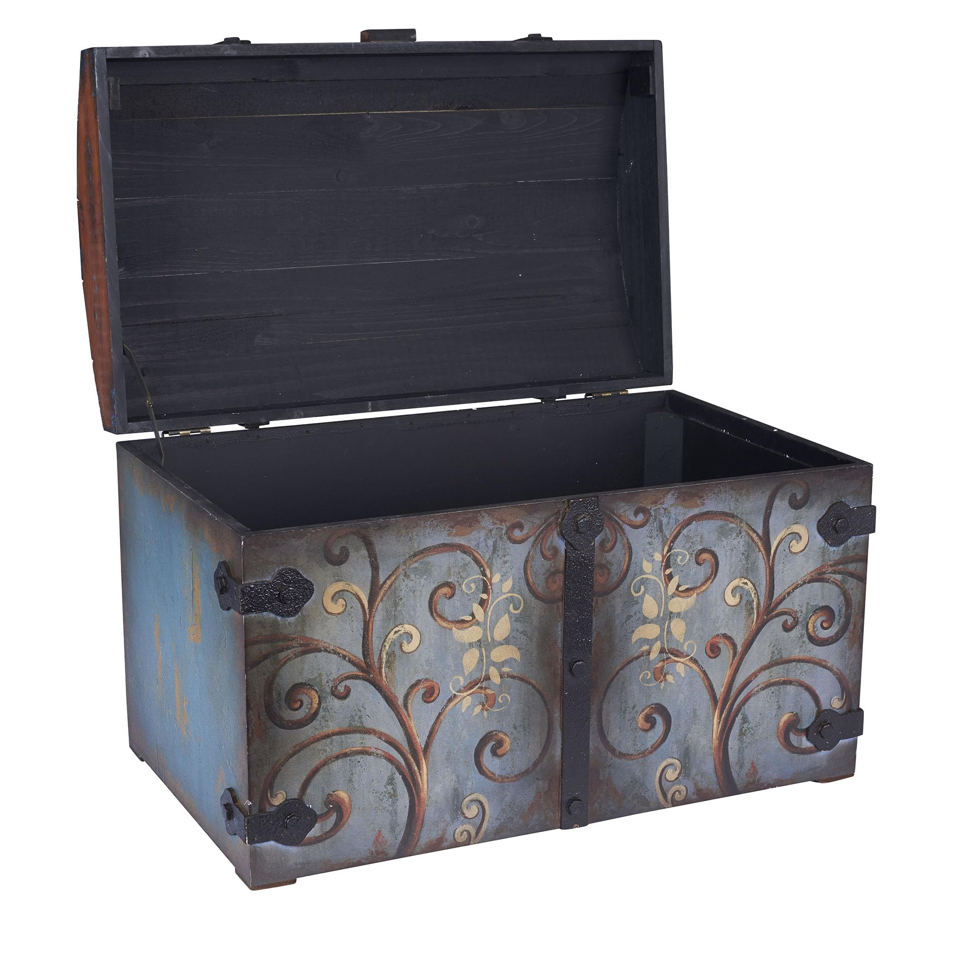 Household Essentials Vintage Wood Storage Trunk