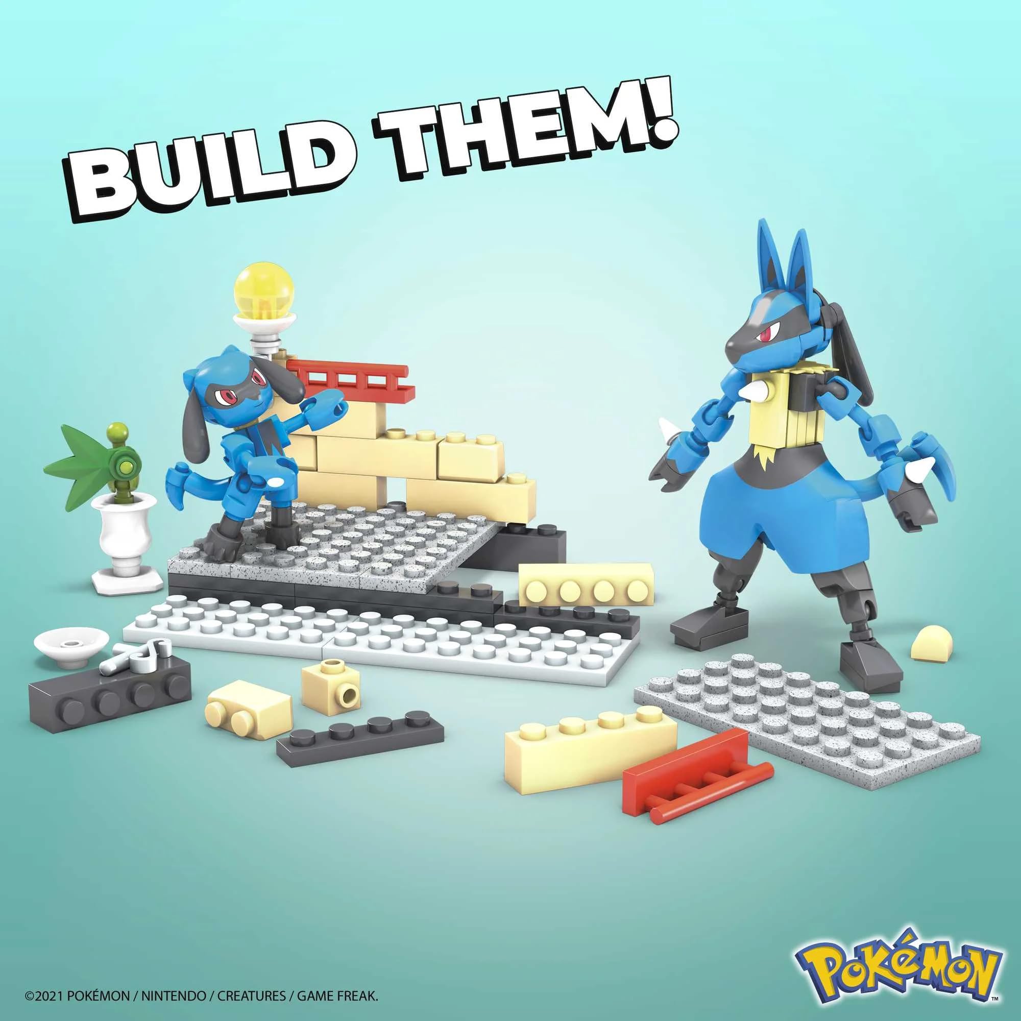 MEGA Pokemon Riolu Evolution Set - 95pc Anime Building Set - Articulated Figures - Ages 6+