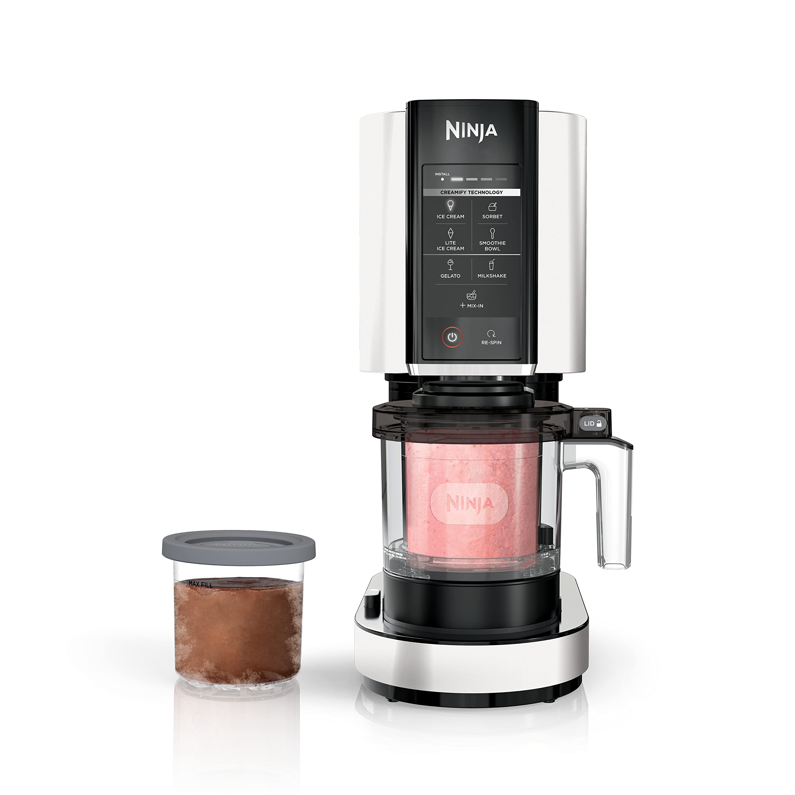 Ninja CREAMi Ice Cream Maker, for Gelato, Mix-ins, Milkshakes, Sorbet, Smoothie Bowls & More, 7 One-Touch Programs, with (2) Pint Containers & Lids, Compact Size, Perfect for Kids