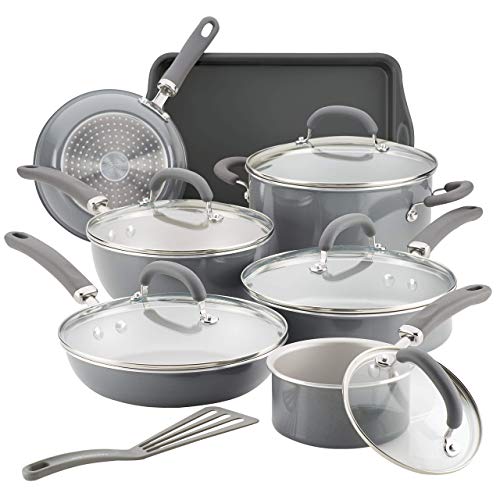 Rachael Ray Create Delicious Nonstick Cookware Induction Pots and Pans Set