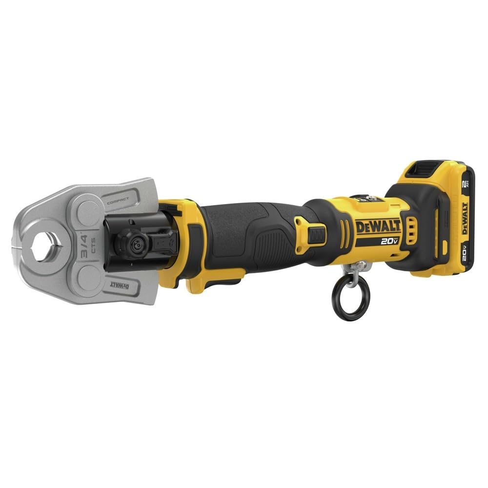 DEWALT 20V MAX Compact Press Tool Kit with CTS Jaws, 1/2-1-1/4 Inch 2 Batteries and Charger Included (DCE210D2K)