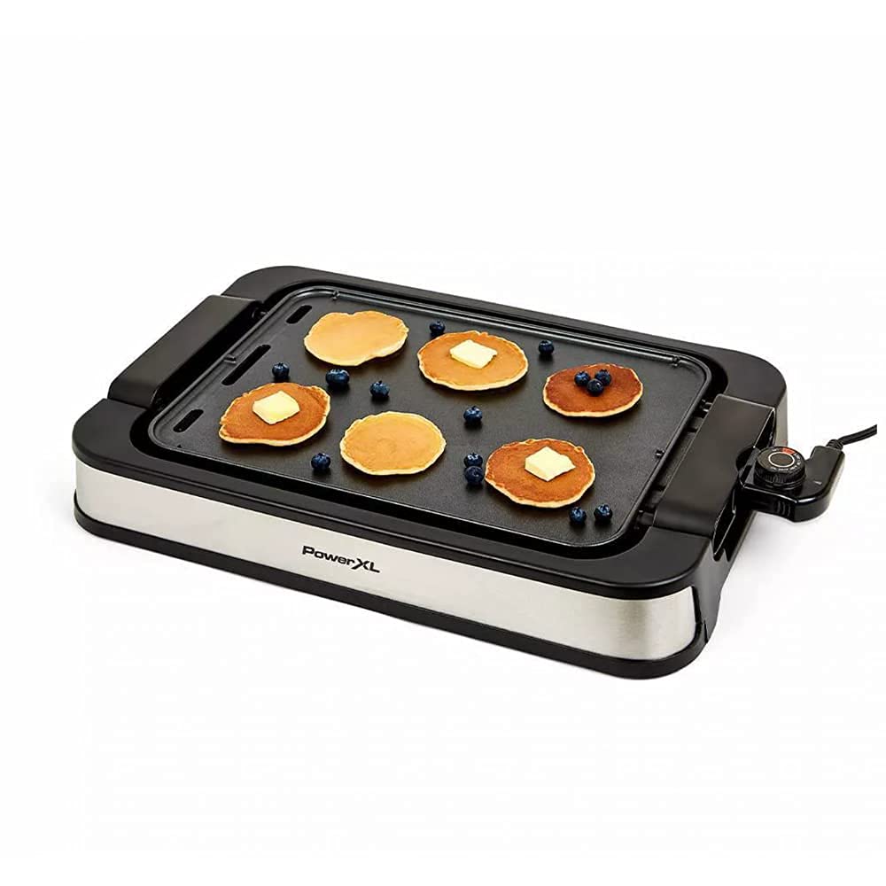 PowerXL Premium Indoor Electric Grill, Smokeless BBQ, Multi-Purpose Countertop Griddle, Authentic Grill Marks, Dishwasher-Safe, Non-Stick Coating, Rapid Heat