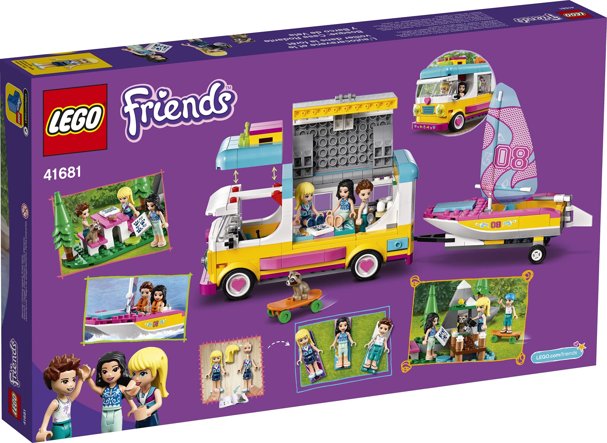 LEGO Friends Forest Camper Van and Sailboat 41681 (487 Pieces)