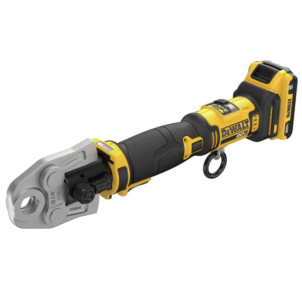 DEWALT 20V MAX Compact Press Tool Kit with CTS Jaws, 1/2-1-1/4 Inch 2 Batteries and Charger Included (DCE210D2K)