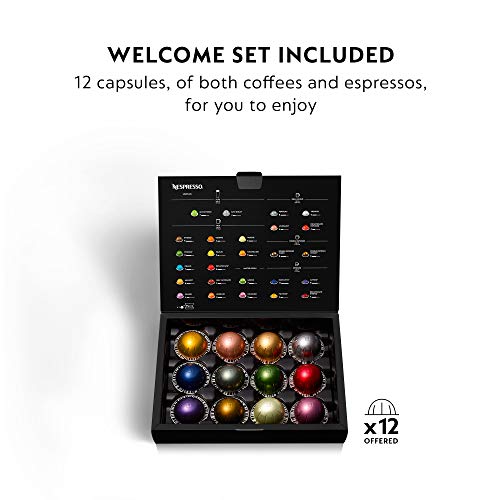 Nespresso Vertuo Coffee and Espresso Machine Bundle with Aeroccino Milk Frother by De'Longhi, Red