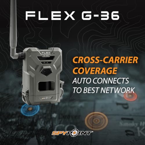 SPYPOINT Flex G-36 Twin Pack Cellular Trail Camera, 36MP Photos and 1080p Videos with Sound, GPS Enabled, Dual-Sim LTE Connectivity