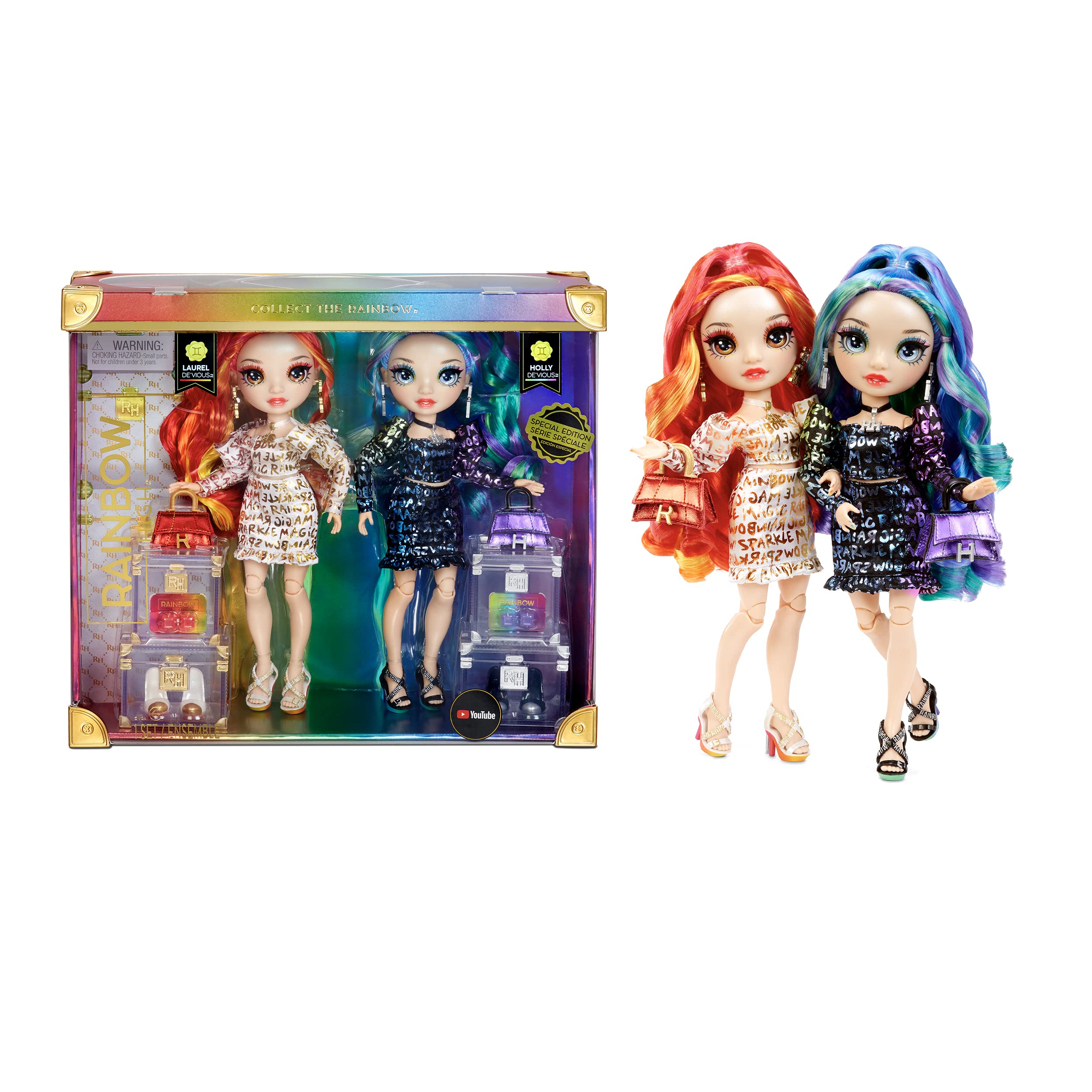 Rainbow High Special Edition Twin (2-Pack) Laurel & Holly De'Vious Fashion Dolls