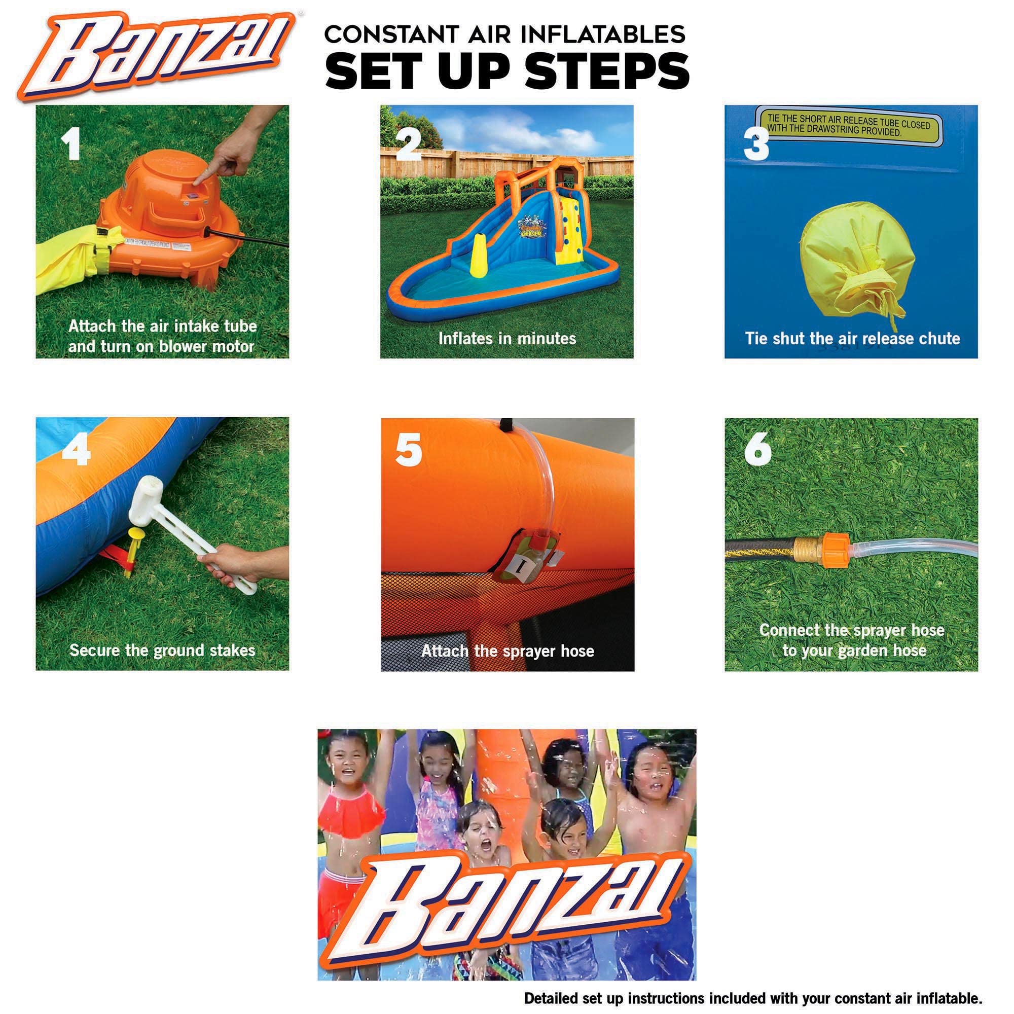 Banzai Inflatable Arcade Splash Water Park