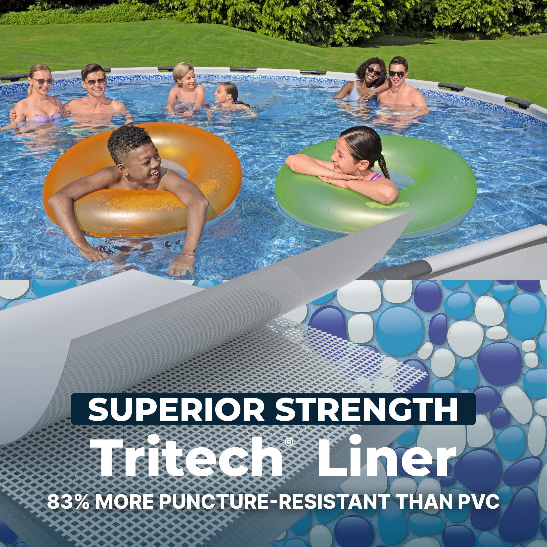 Bestway Steel Pro MAX Metal Frame Above Ground Outdoor Backyard Swimming Pool Set