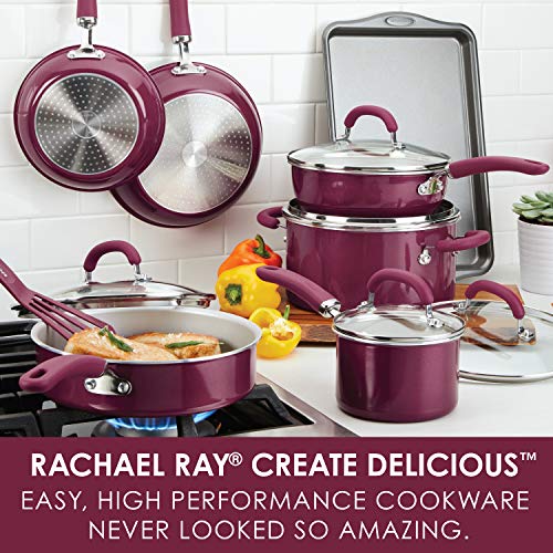 Rachael Ray Create Delicious Nonstick Cookware Induction Pots and Pans Set