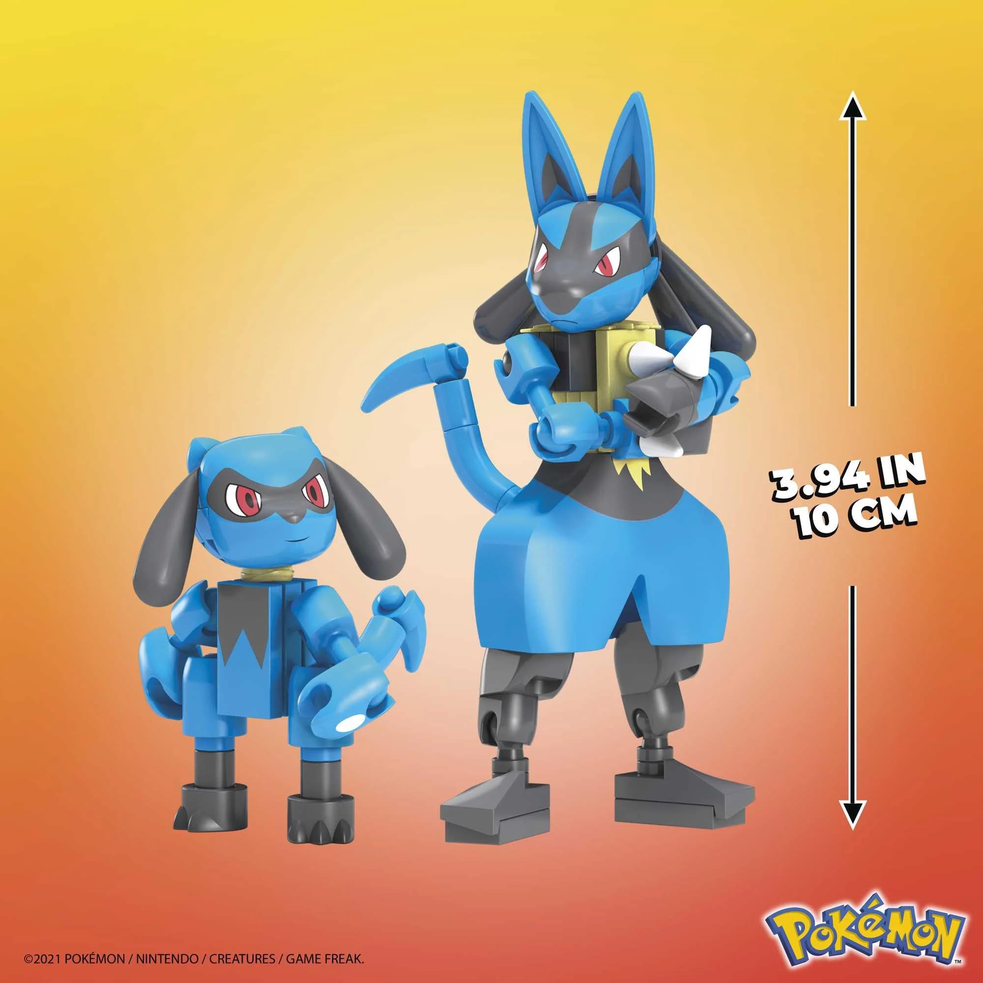MEGA Pokemon Riolu Evolution Set - 95pc Anime Building Set - Articulated Figures - Ages 6+