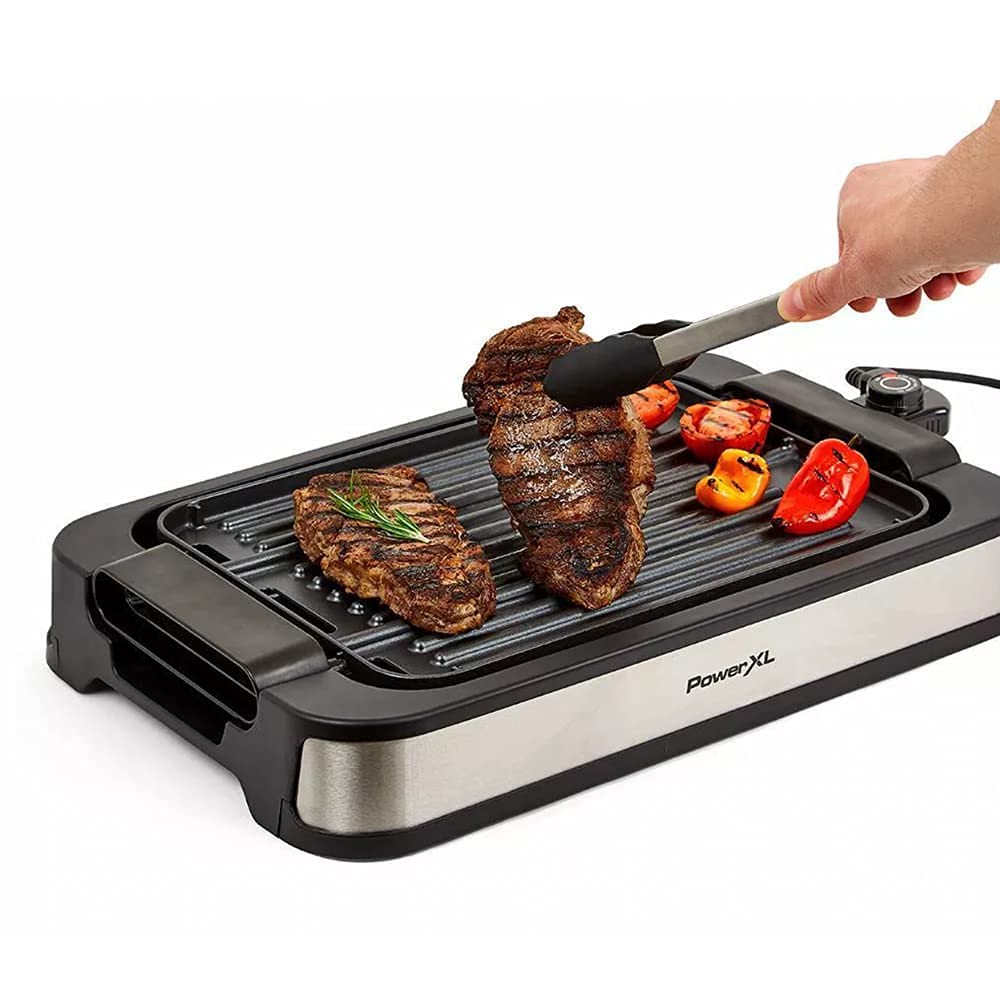 PowerXL Premium Indoor Electric Grill, Smokeless BBQ, Multi-Purpose Countertop Griddle, Authentic Grill Marks, Dishwasher-Safe, Non-Stick Coating, Rapid Heat