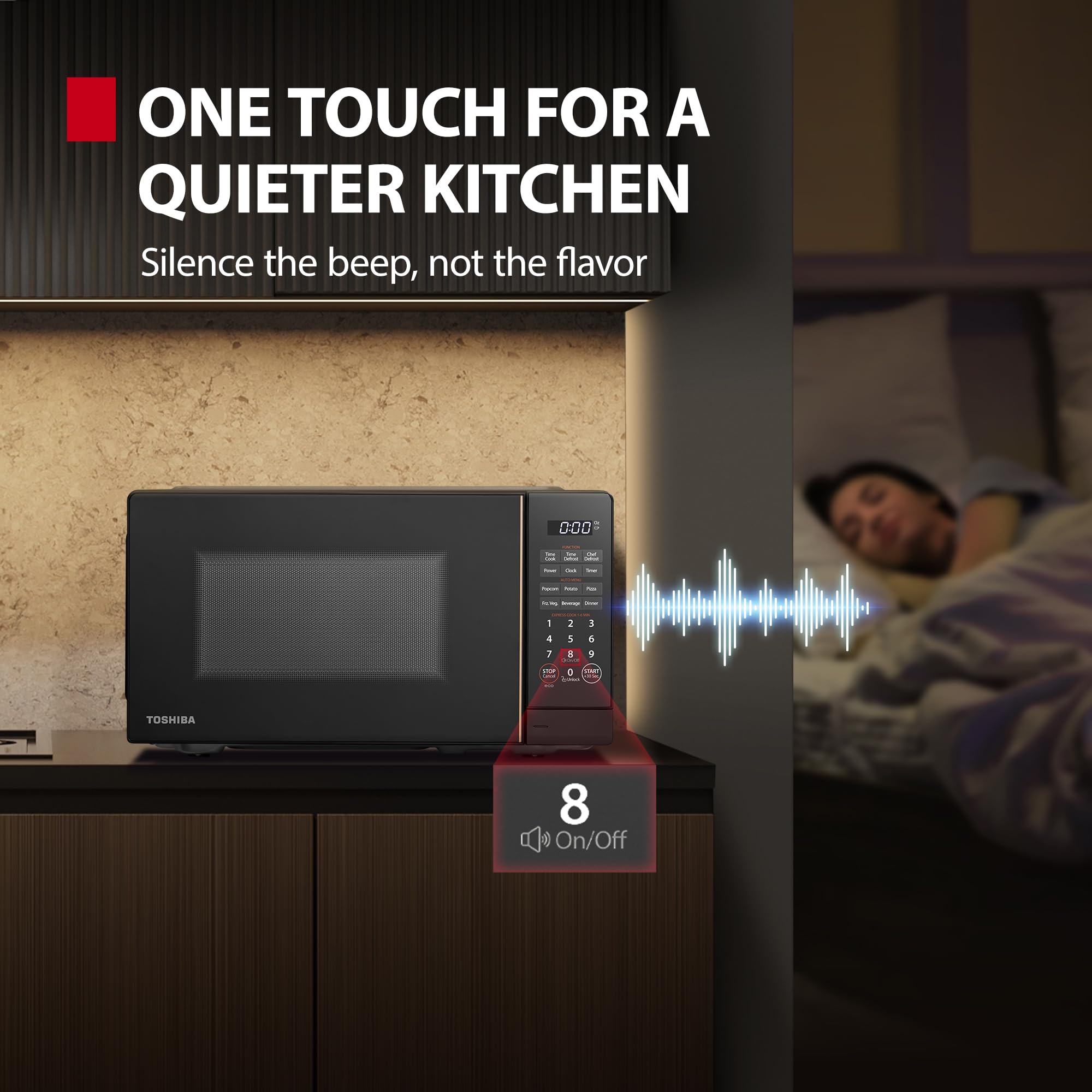 TOSHIBA Small Microwave Oven with 11 Power Levels