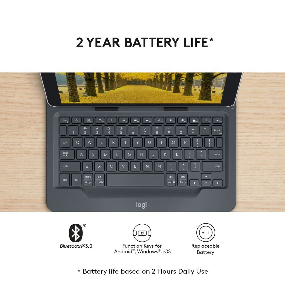Logitech Universal Folio with Integrated Bluetooth 3.0 Keyboard for 9-10"
