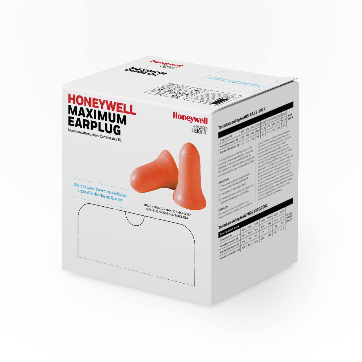 Howard Leight by Honeywell MAX Disposable Foam Earplugs