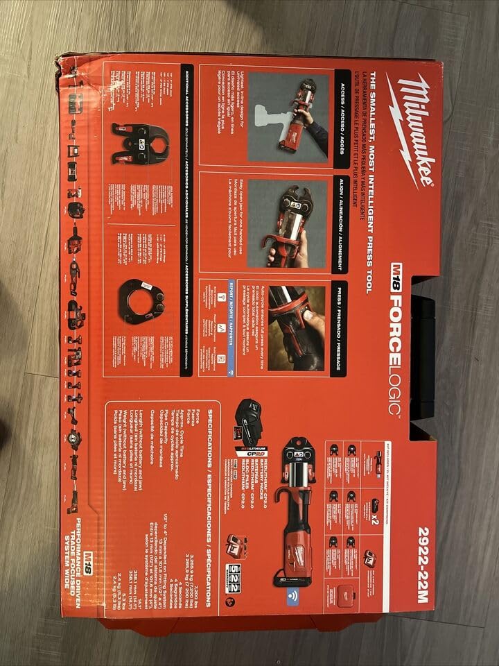 Milwaukee 2922-22M M18 FORCE LOGIC Press Tool Kit w/ One-Key with 1/4"-7/8" Streamline ACR Jaws