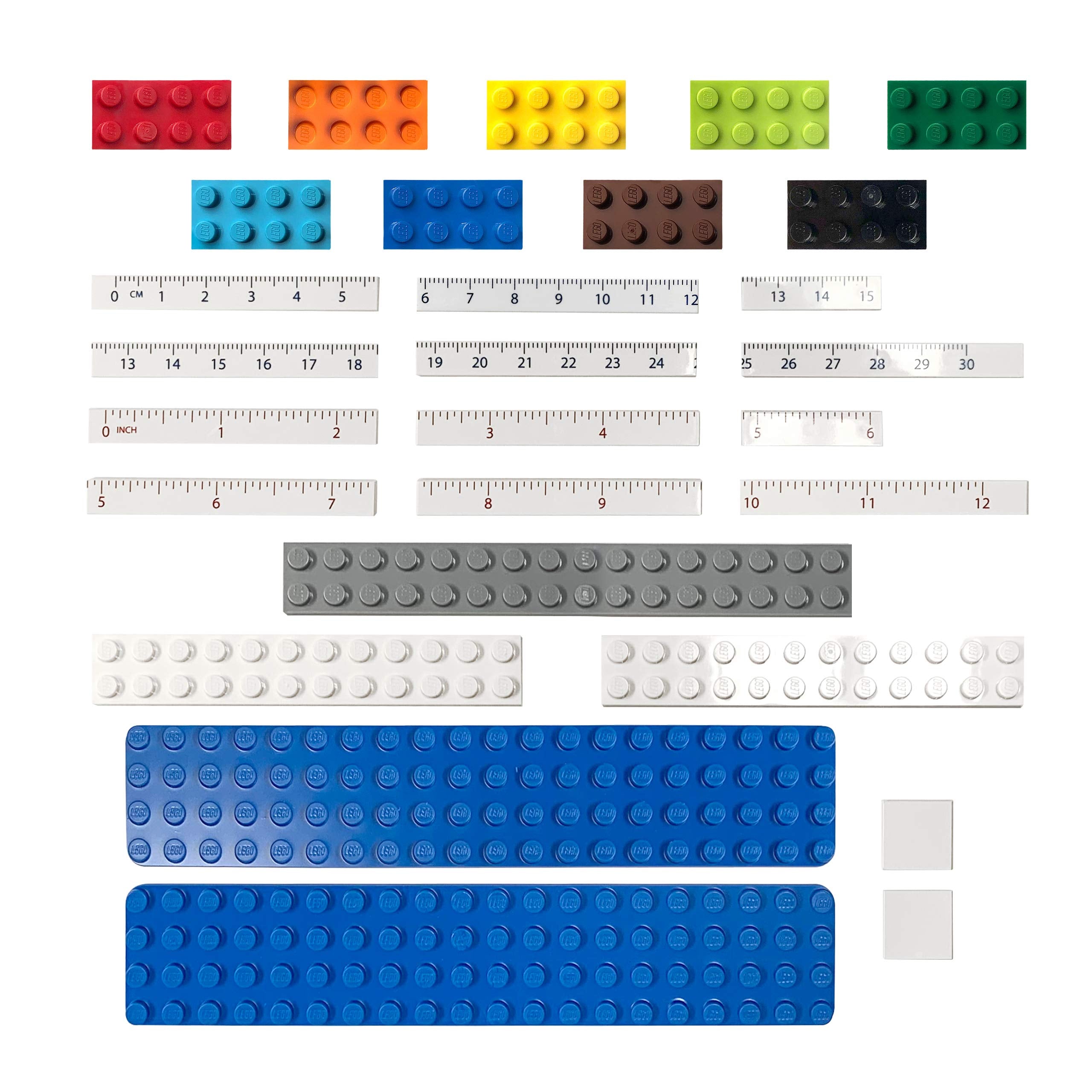 Lego Stationery - Buildable Ruler - 12" (30cm) Ruler with Building Bricks