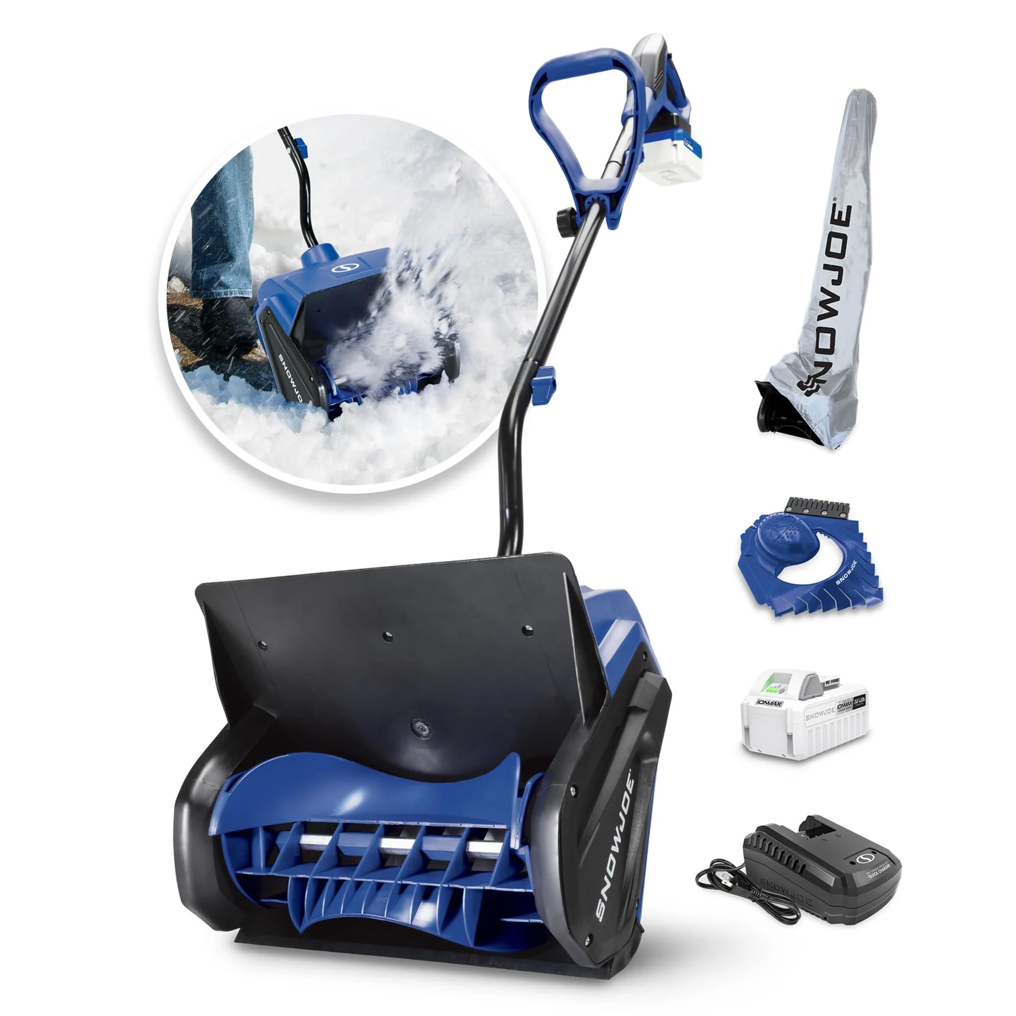 Snow Joe 24V Cordless Electric Shovel Kit w/Battery & Charger, 13″ Clearing Width, 400W Motor