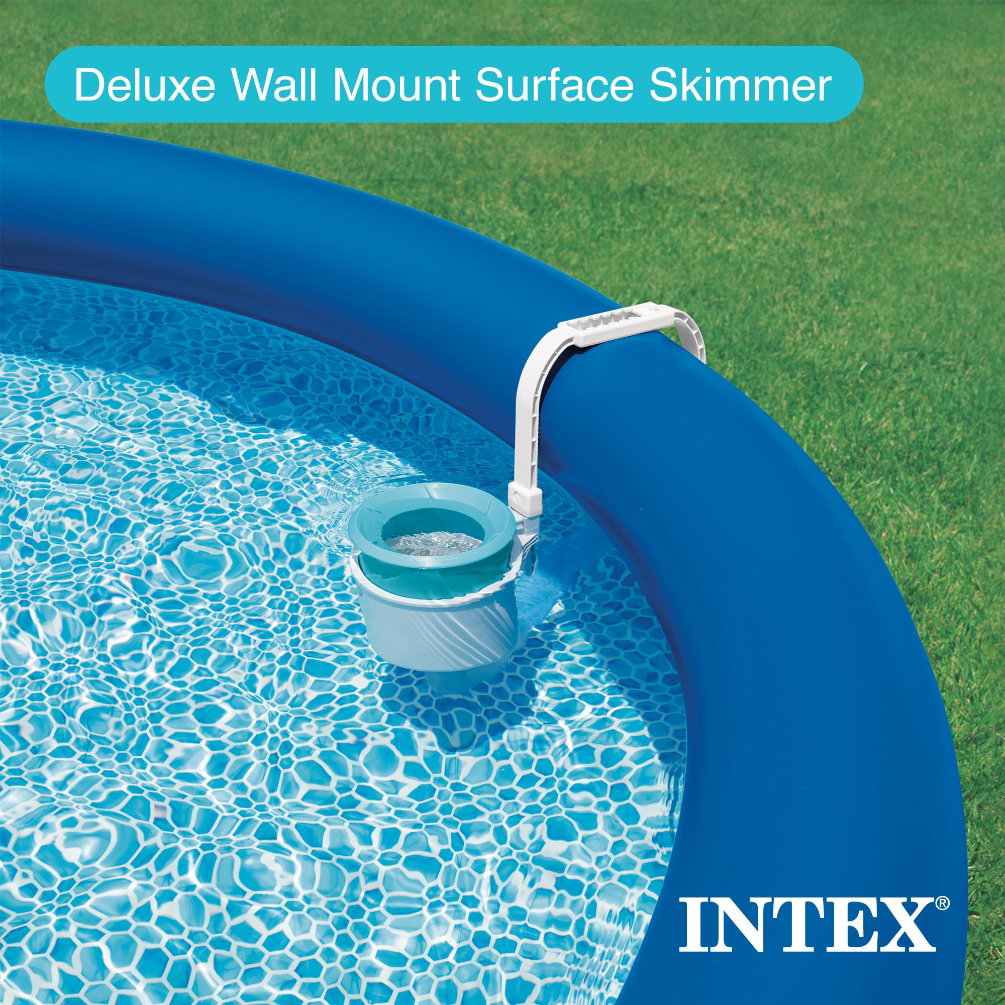 Intex Deluxe Wall Mounted Pool Surface Automatic Skimmer with Removable Strainer
