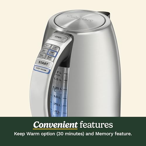 Cuisinart PerfecTemp 1.7-Liter Electric Kettle Cordless Electric Tea Kettle