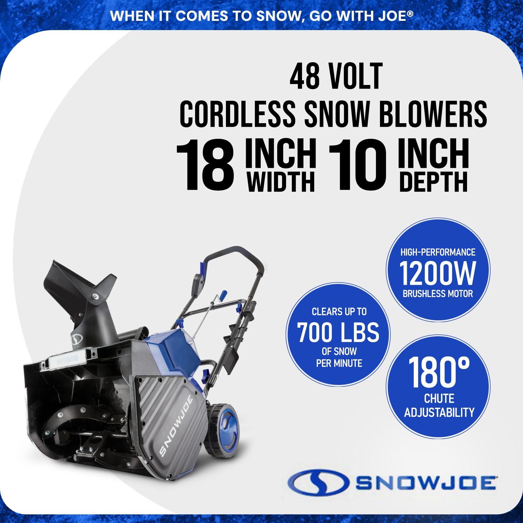 Snow Joe 48V Cordless Snow Blower Kit with Cover