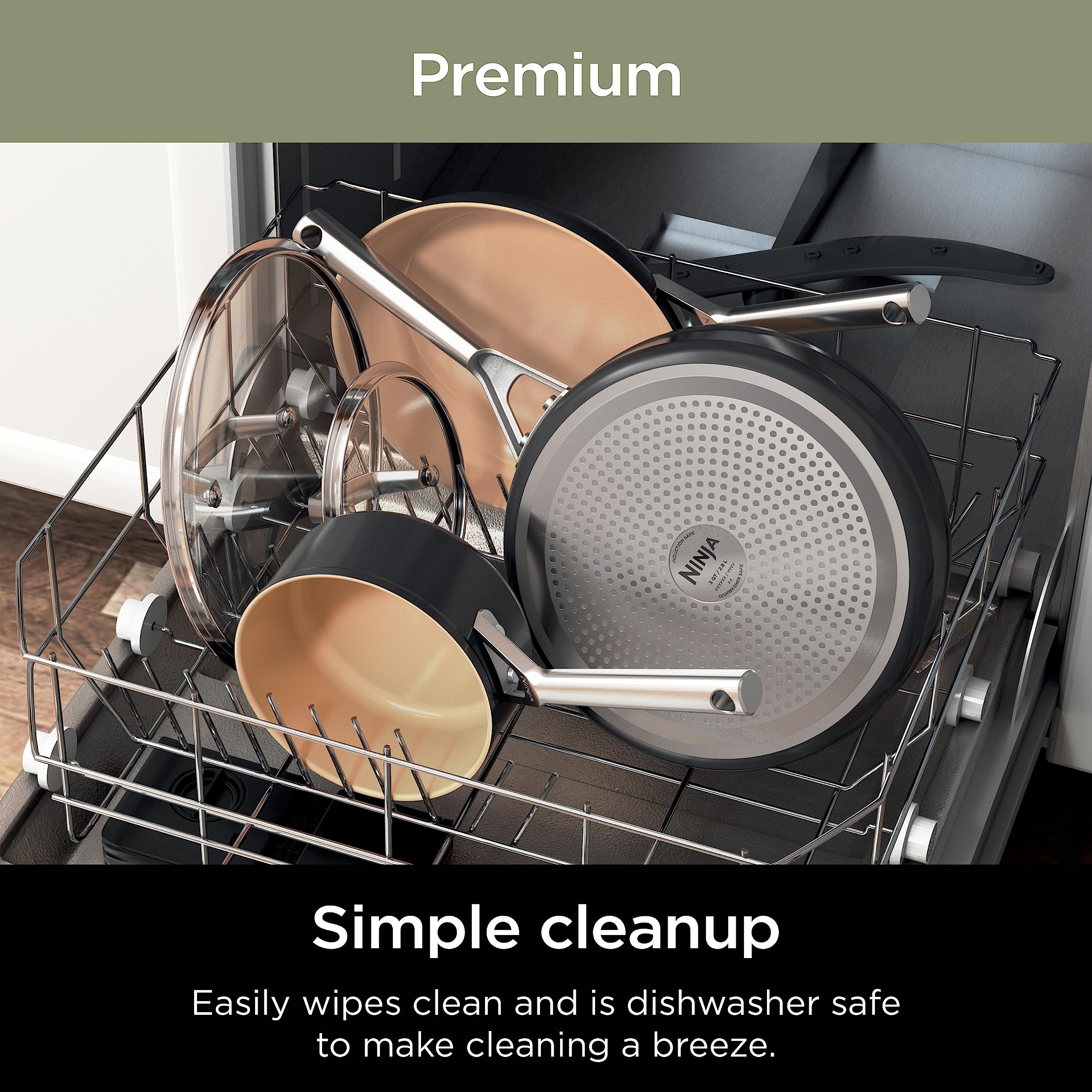 Ninja CW90020 Extended Life Premium Ceramic 8" Fry Pan , Nonstick Fry Pans and Pots