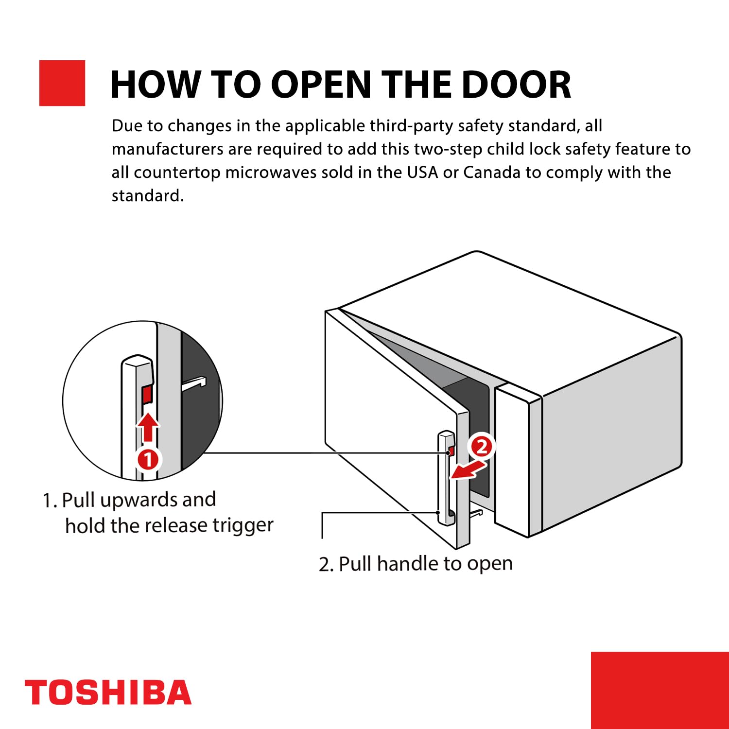 TOSHIBA Small Microwave Oven with 11 Power Levels