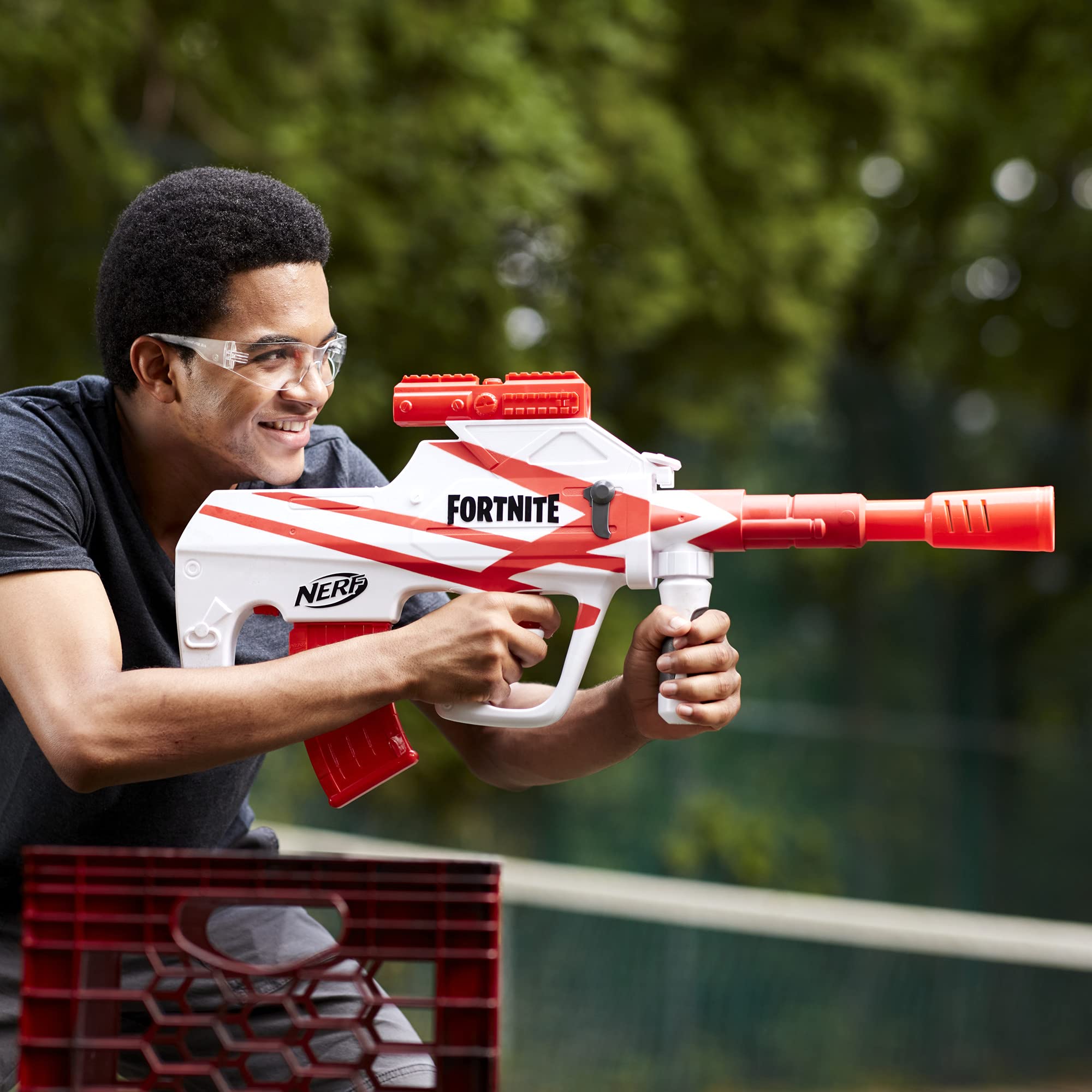 Nerf Fortnite B-AR Motorized Dart Blaster - Fortnite Converge Wrap, Motorized 10-Dart Blasting, 10-Dart Clip, 10 Official Nerf Elite Darts
