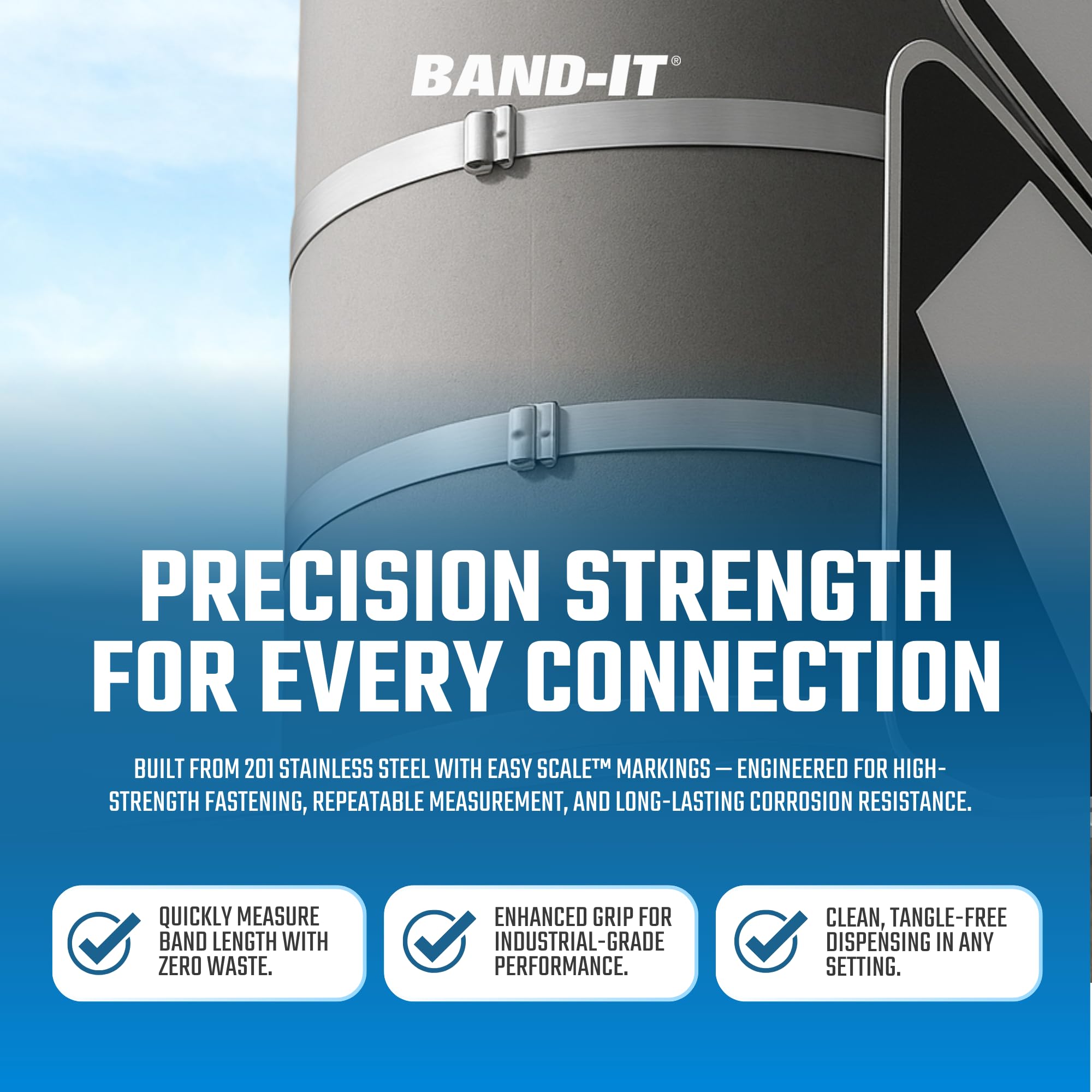 BAND-IT 201 Stainless Steel Bright Annealed Finish Band in Tote