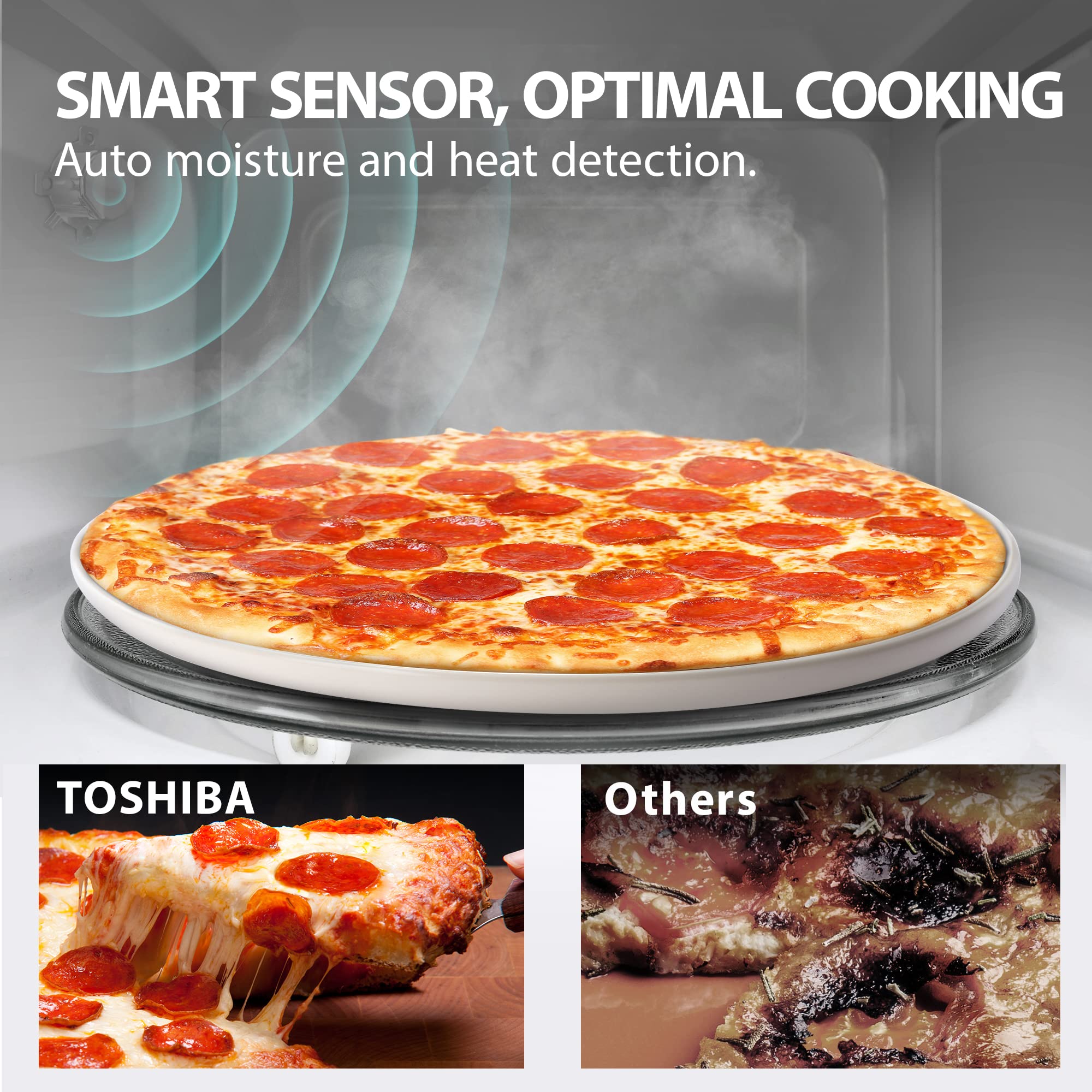 TOSHIBA Small Microwave Oven with 11 Power Levels