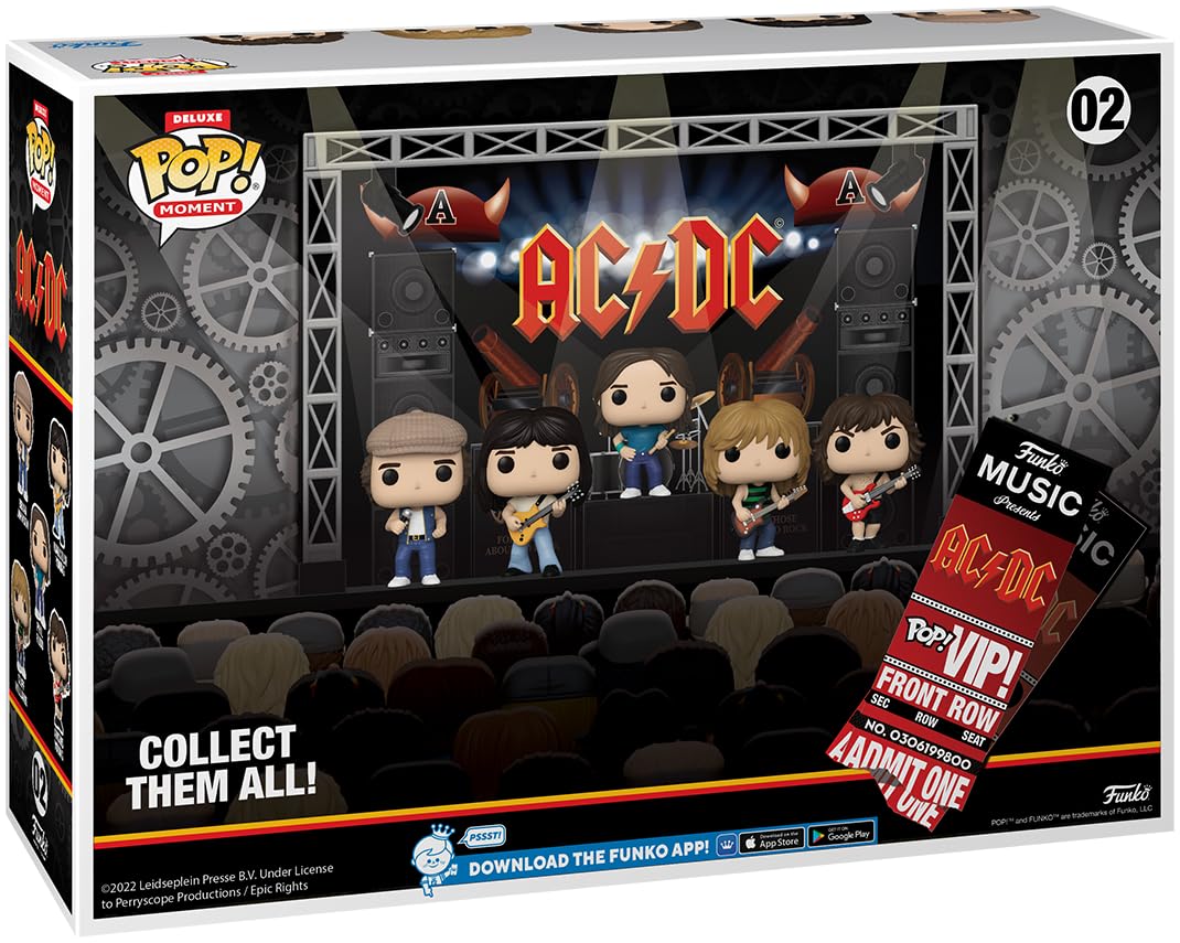 Funko AC/DC Pack 5 Figurines POP! Moments DLX Vinyl AC/DC in Concert 9 cm