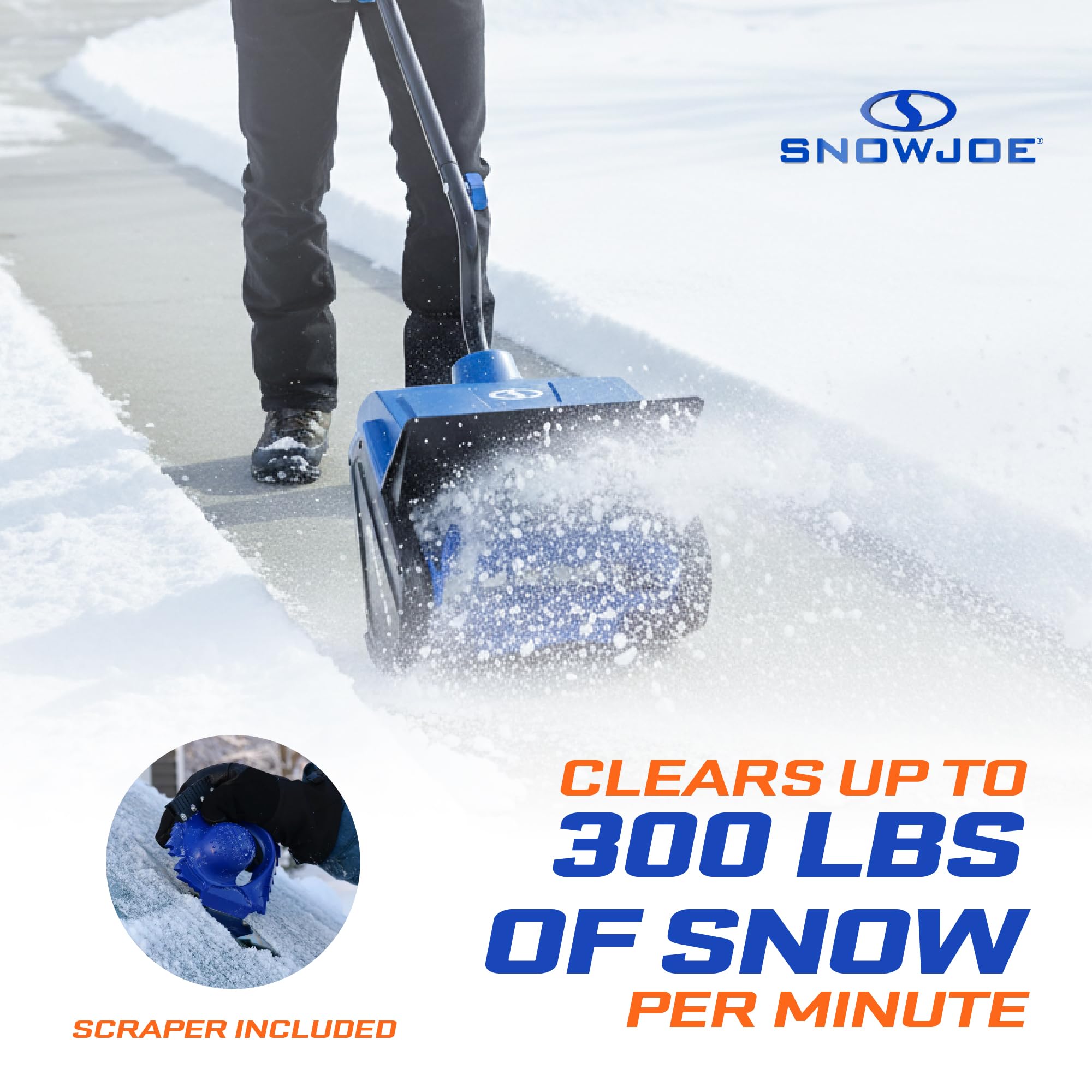 Snow Joe 24V Cordless Electric Shovel Kit w/Battery & Charger, 13″ Clearing Width, 400W Motor