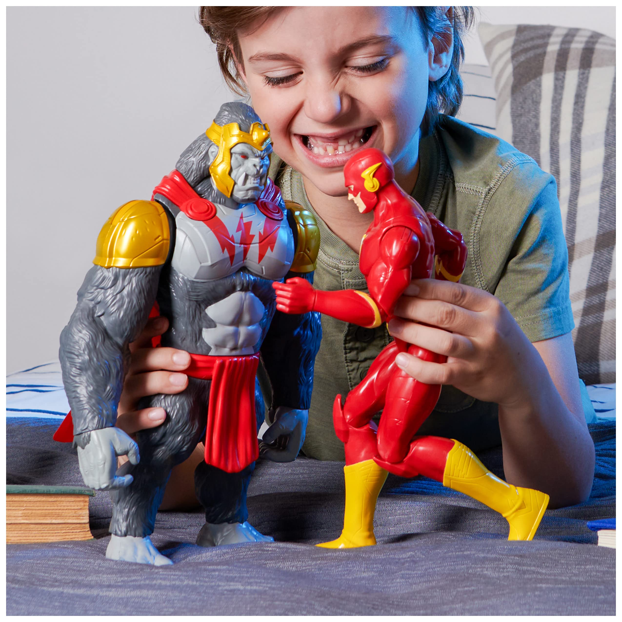 DC Comics, Batman vs. Gorilla Grodd 4-Pack, 30-cm Action Figures (Batman, The Flash, Gorilla Grodd, King Shark)