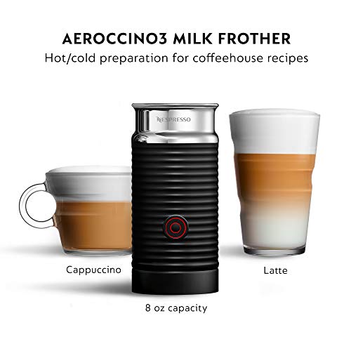 Nespresso Vertuo Coffee and Espresso Machine Bundle with Aeroccino Milk Frother by De'Longhi, Red