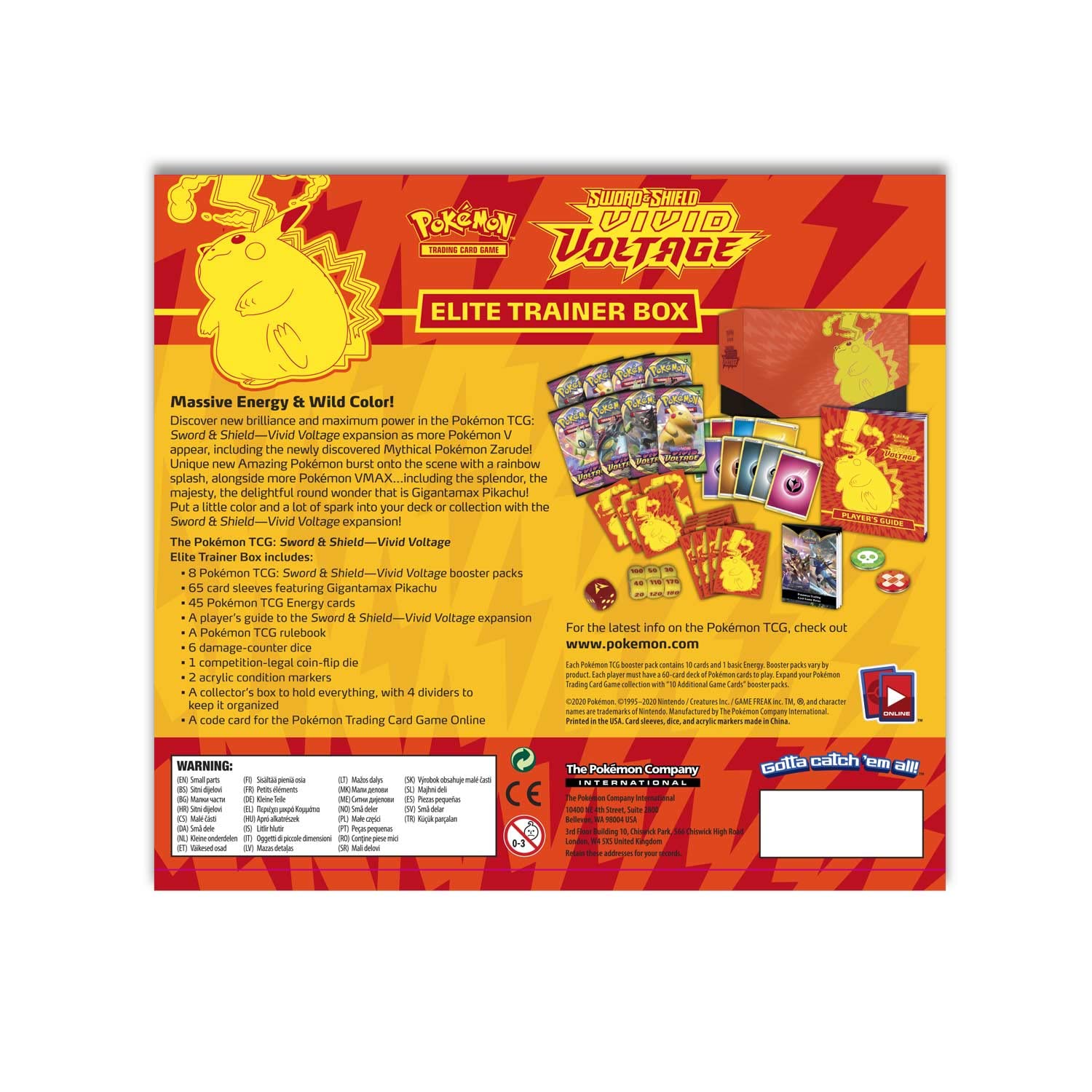 Pokémon TCG: Sword & Shield-Vivid Voltage Elite Trainer Box (8 Boosters & Premium Accessories)