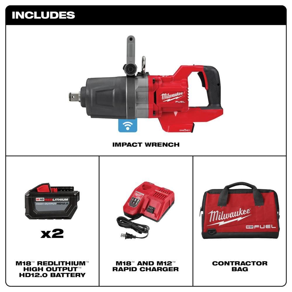 Milwaukee M18 FUEL 1 in. D-Handle High Torque Impact Wrench with ONE-KEY Kit