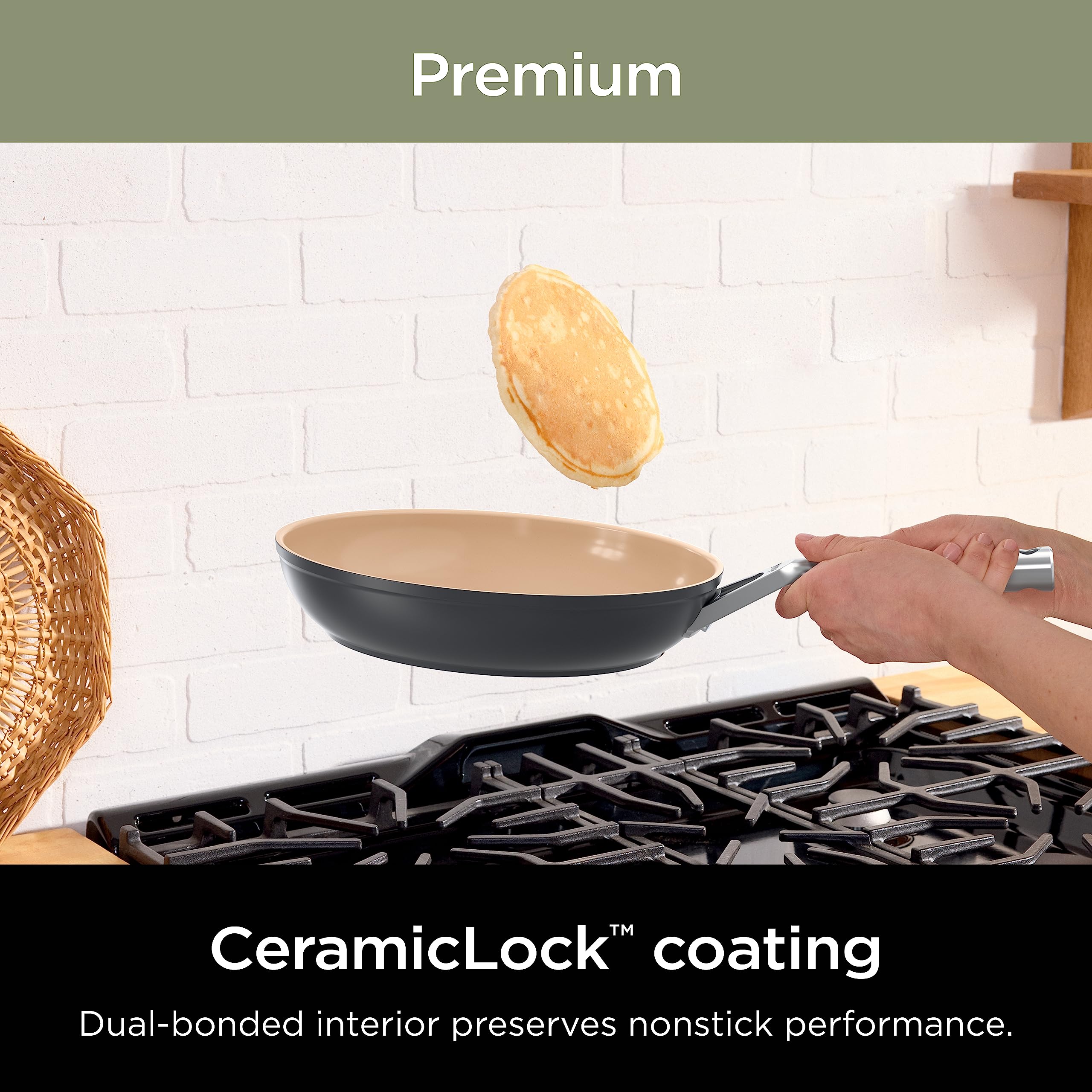 Ninja CW90020 Extended Life Premium Ceramic 8" Fry Pan , Nonstick Fry Pans and Pots